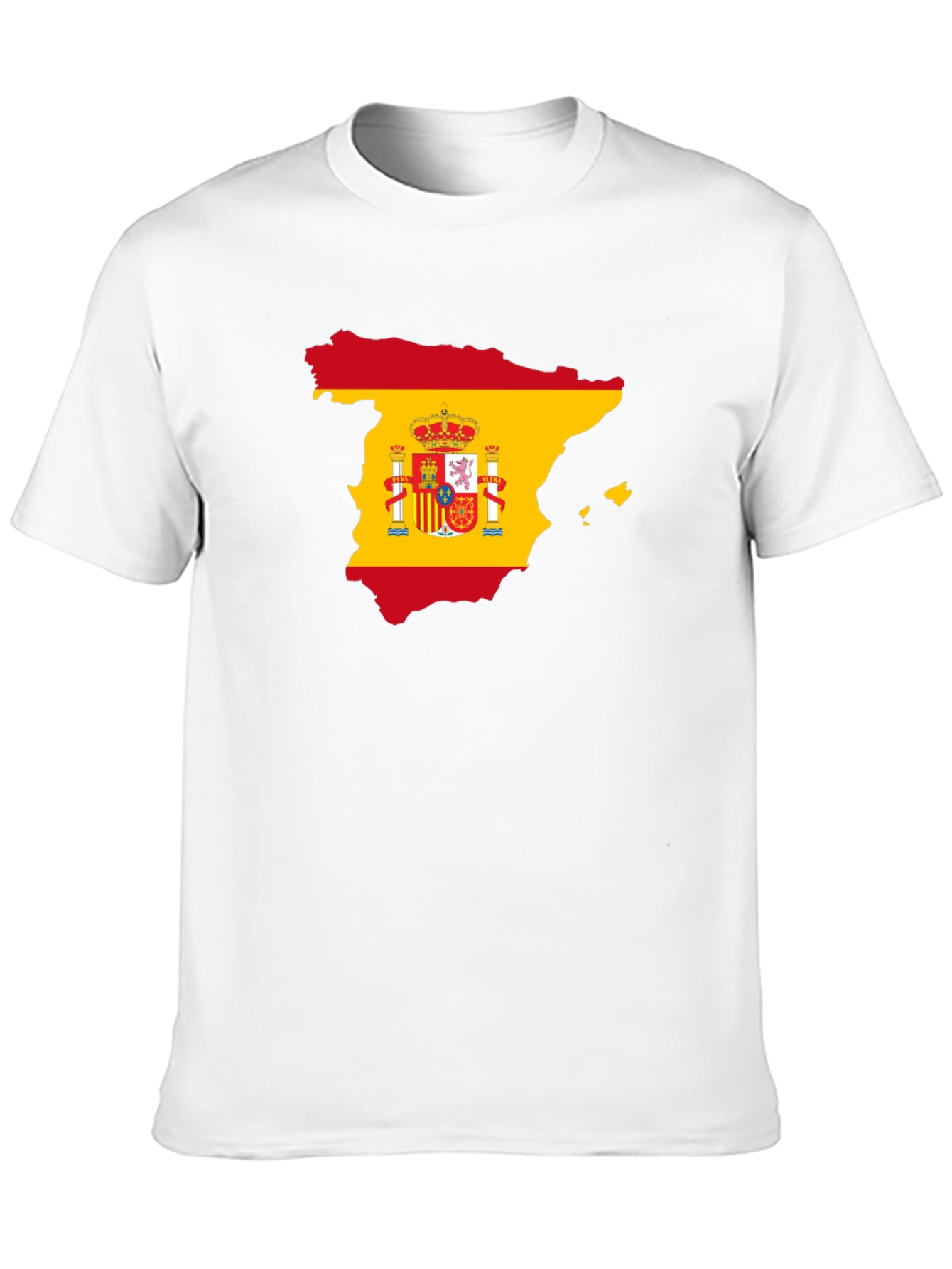 Spain Flag Map T-Shirt - Black Cotton Tee