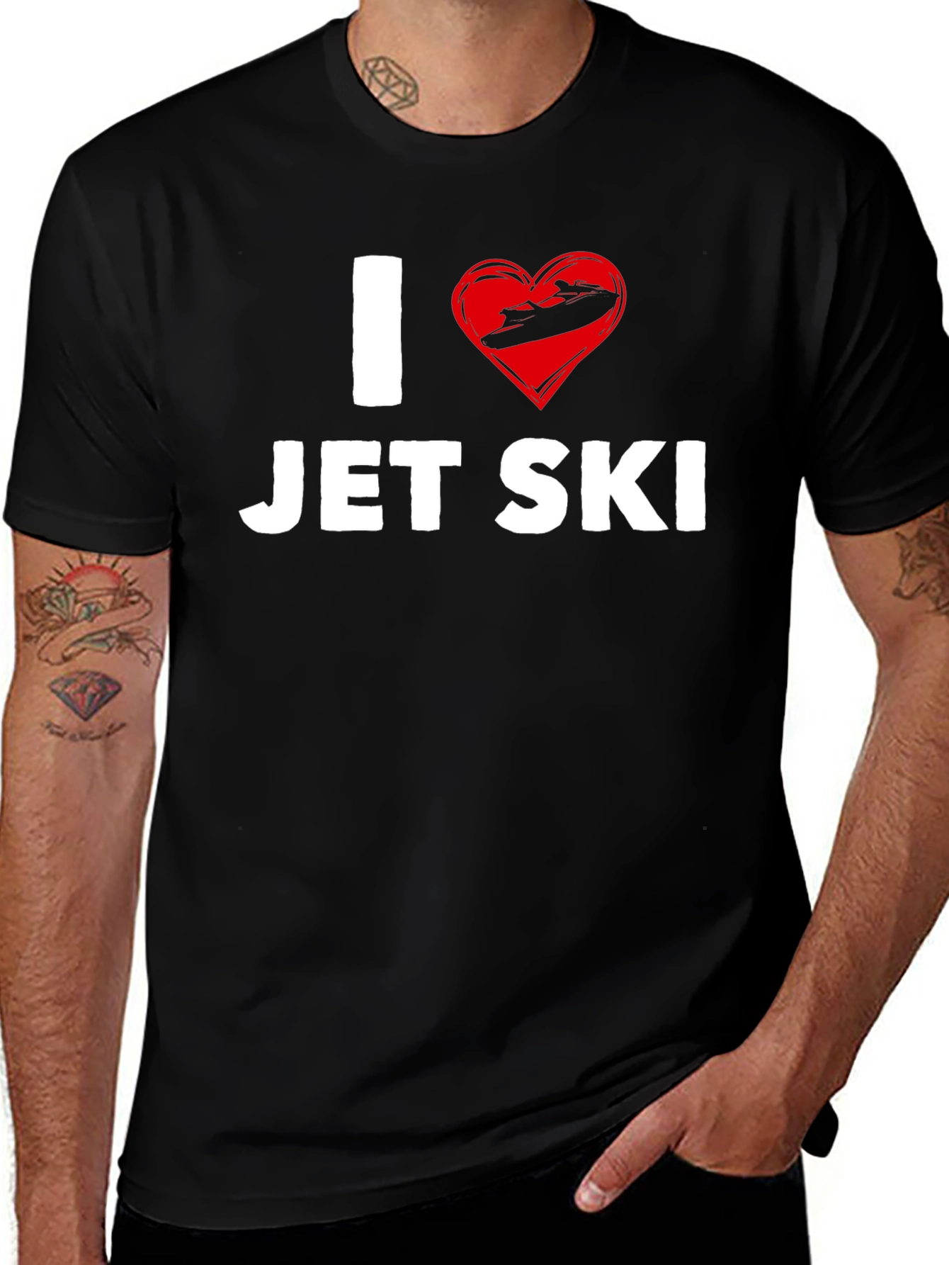 I Heart Jet Ski T-Shirt - Black Graphic Tee