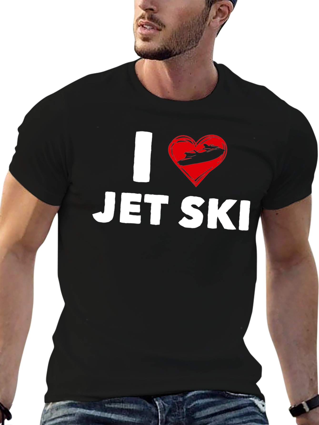 I Heart Jet Ski T-Shirt - Black Graphic Tee