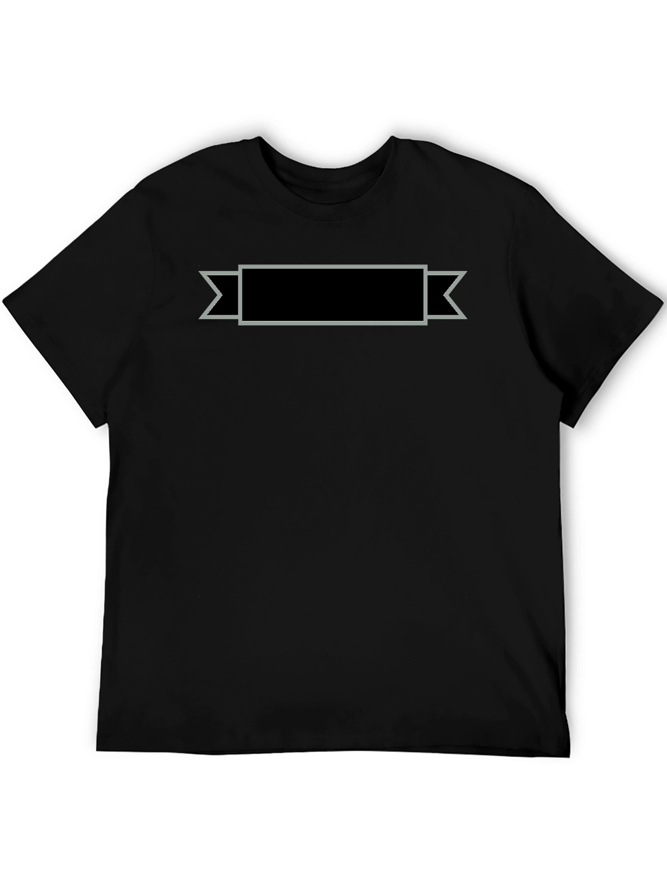 Mens Black T-Shirt with Ribbon Graphic