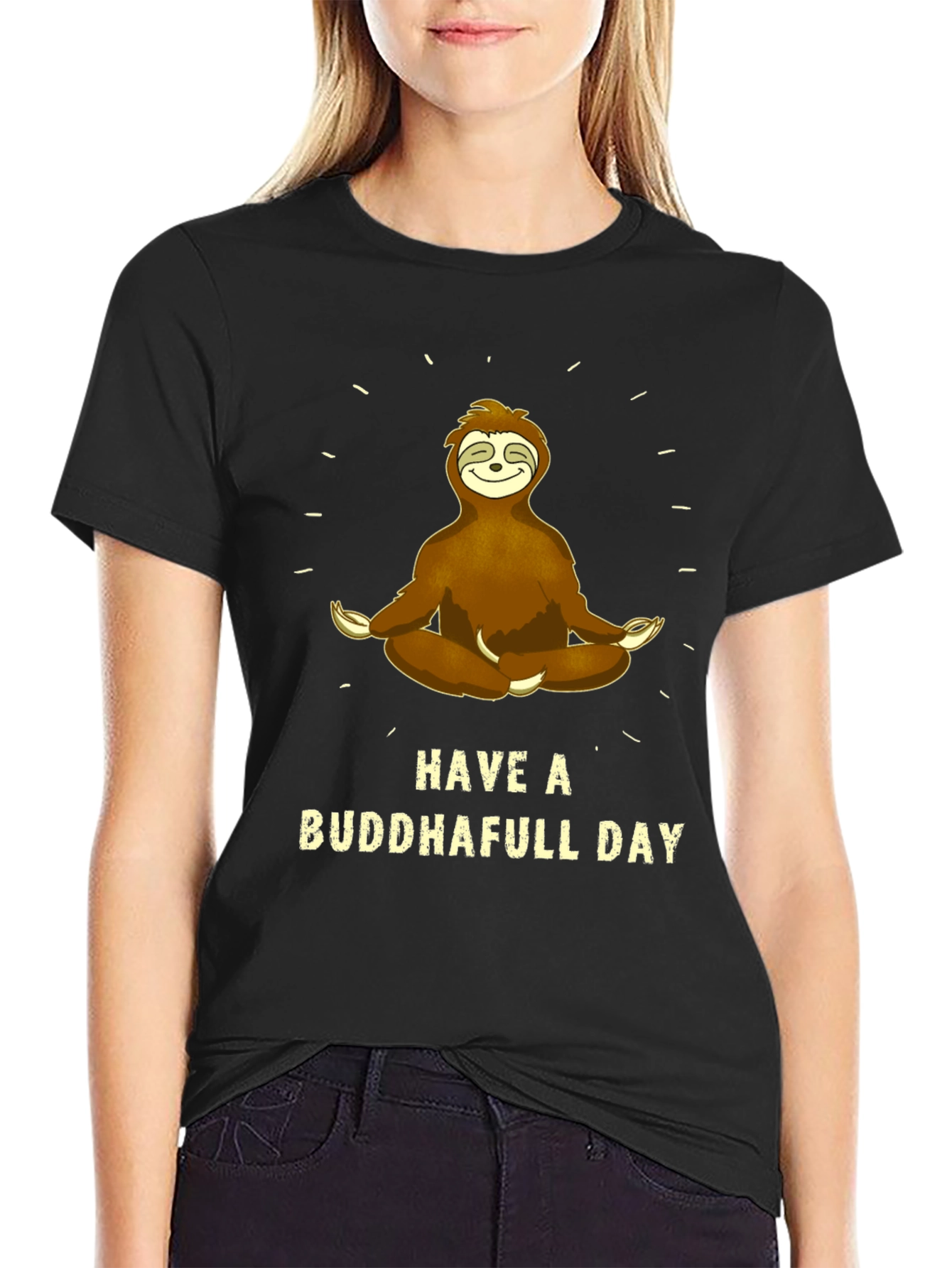 Buddha Sloth Graphic T-Shirt