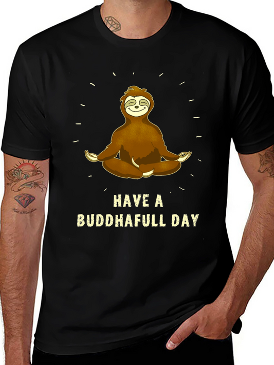 Buddha Sloth Graphic T-Shirt