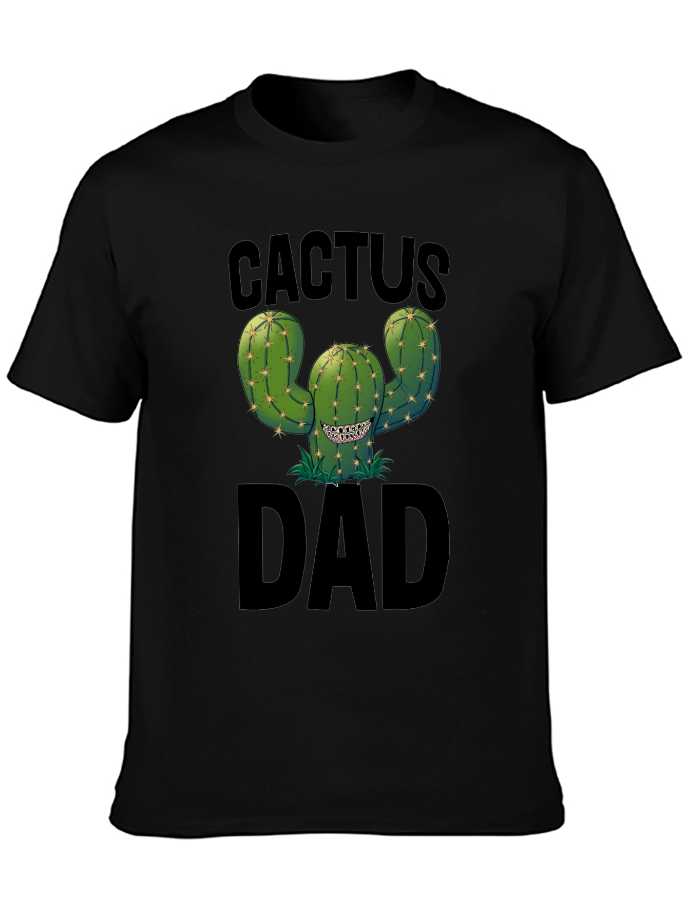 Cactus Dad Black Graphic Tee