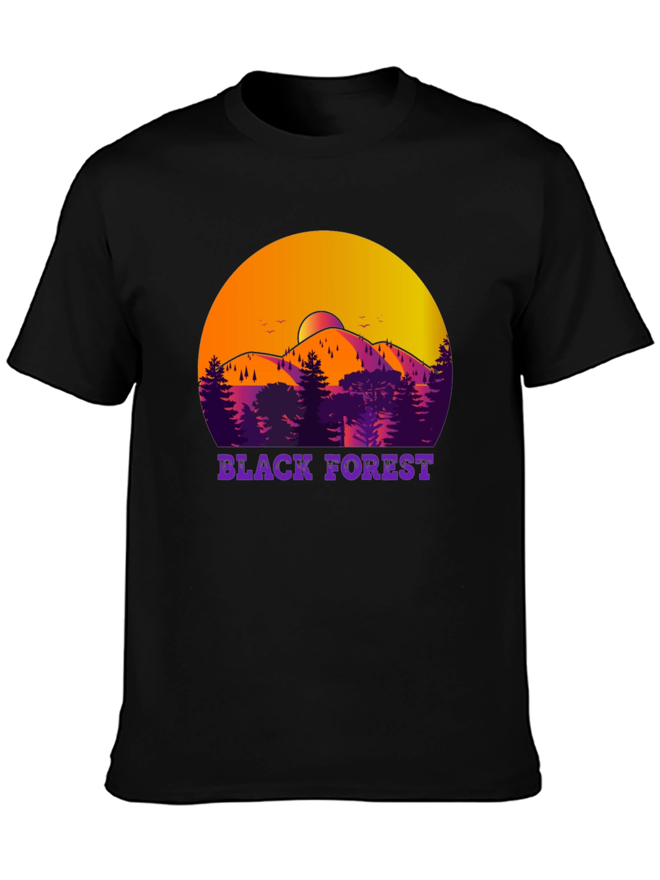 Black Forest T-Shirt - Mountain Scene Design