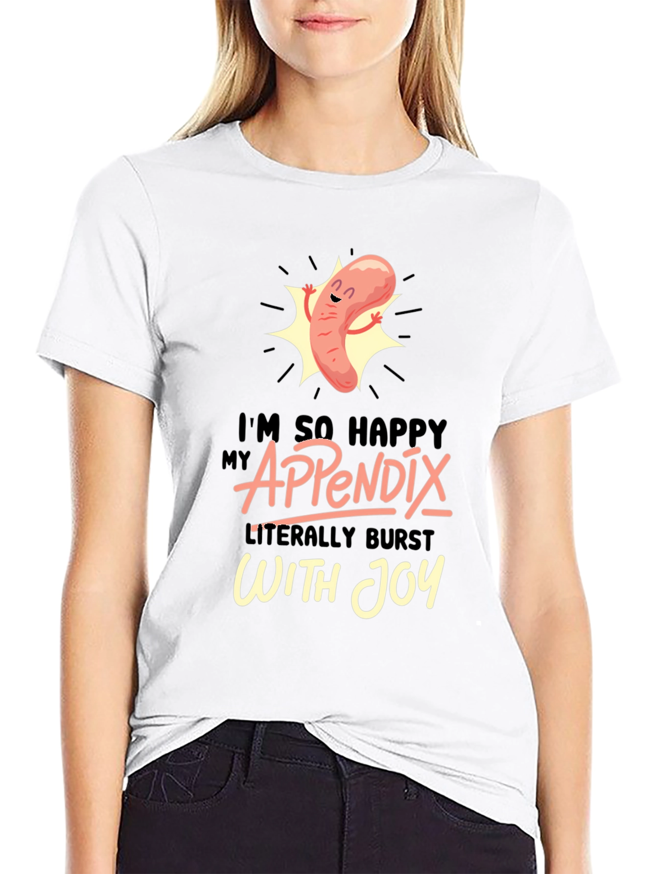 Funny Appendix Burst With Joy Graphic T-Shirt