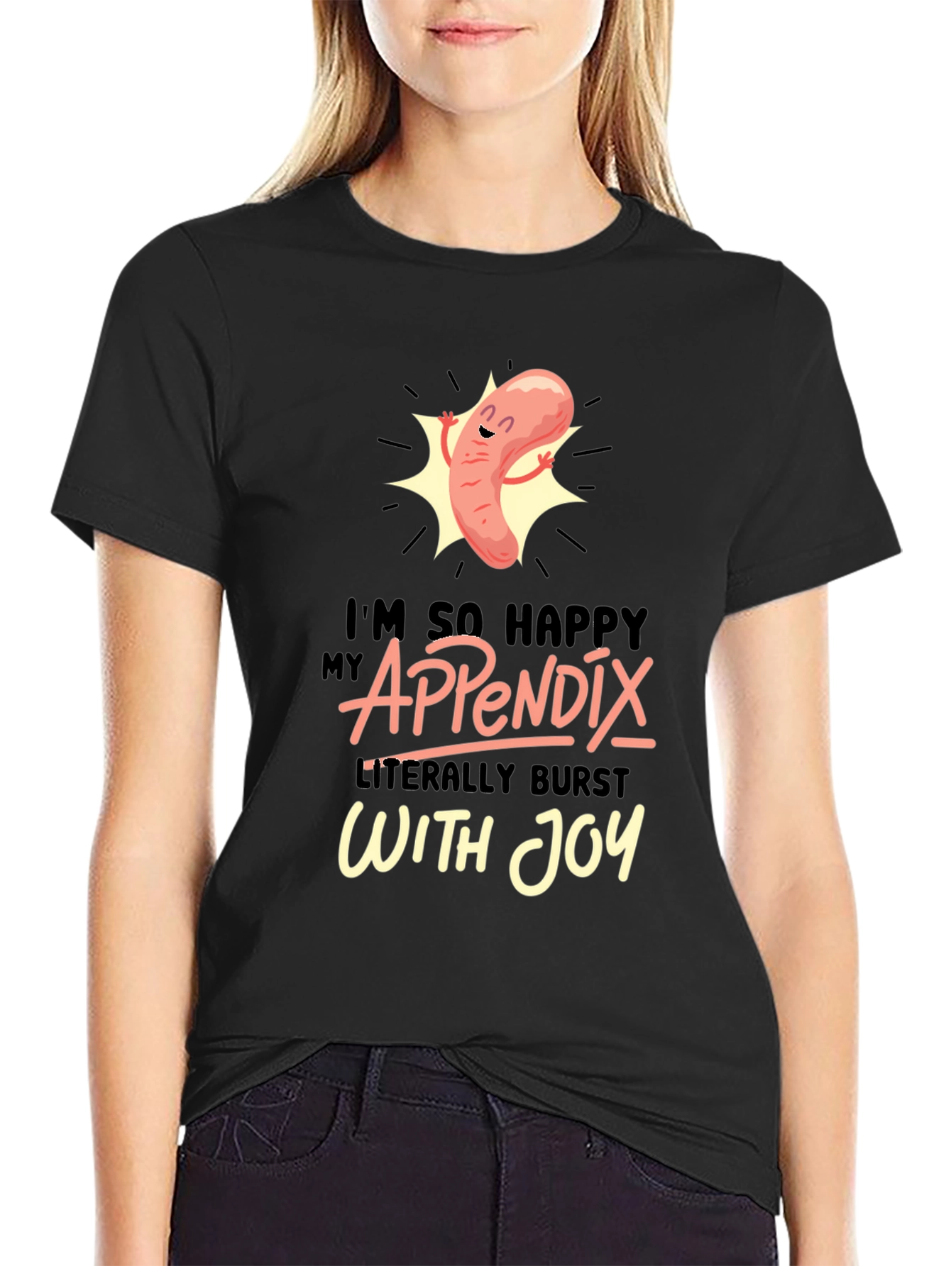 Funny Appendix Burst With Joy Graphic T-Shirt