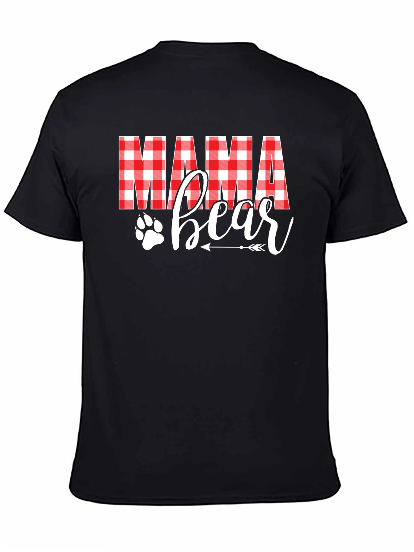 Mama Bear Plaid Graphic Tee - Cute Womens Shirt