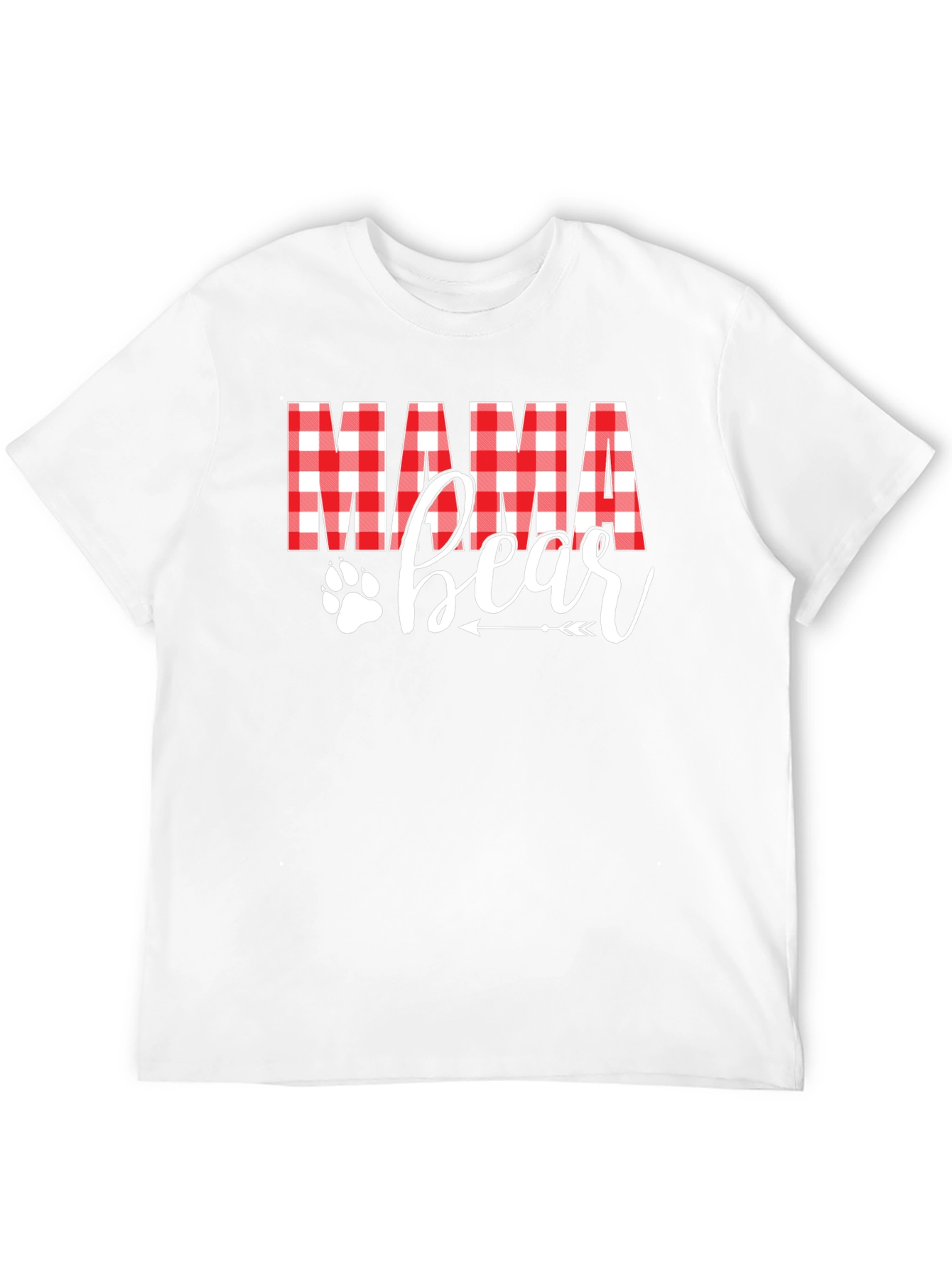 Mama Bear Plaid Graphic Tee - Cute Womens Shirt