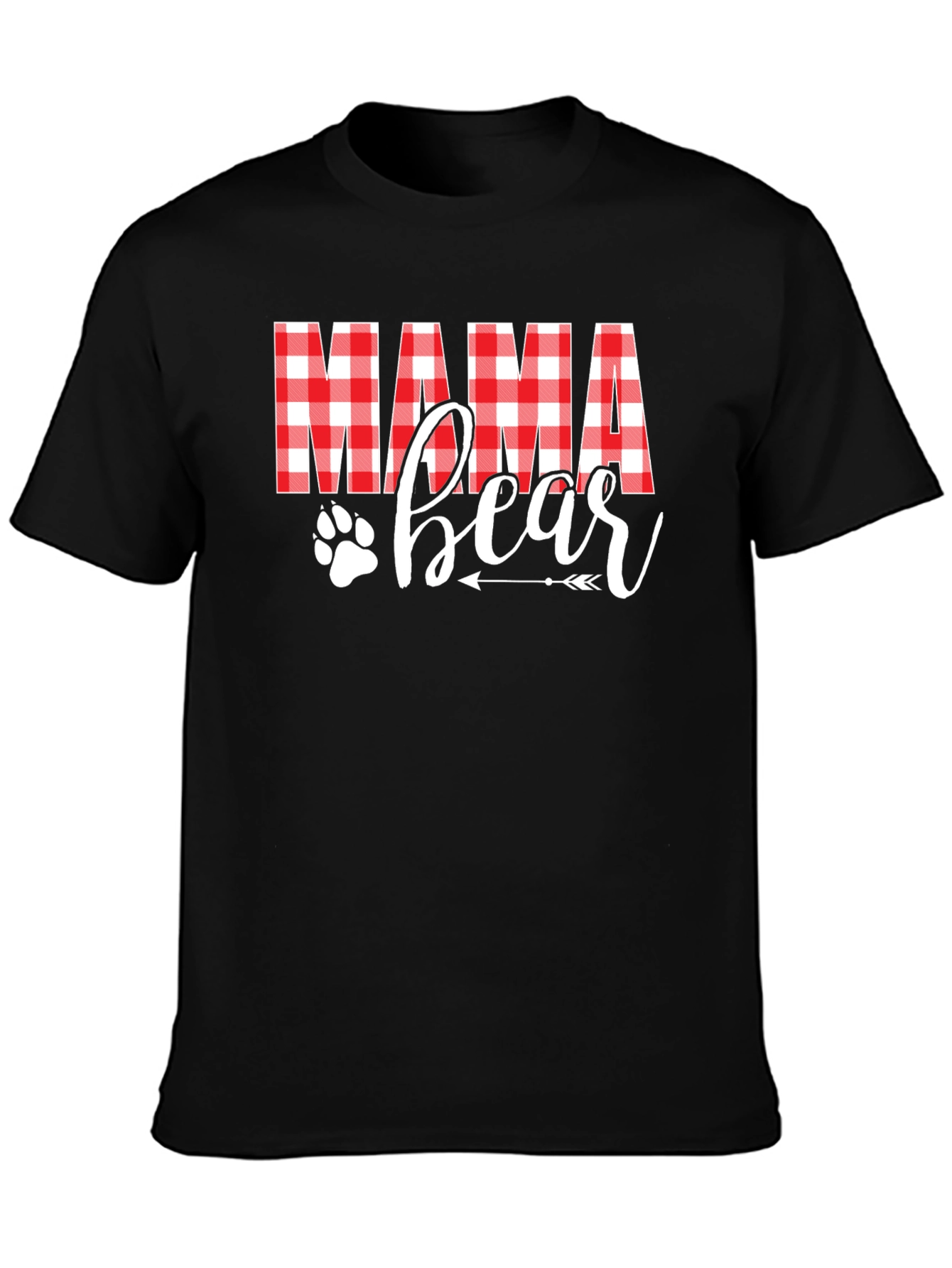Mama Bear Plaid Graphic Tee - Cute Womens Shirt