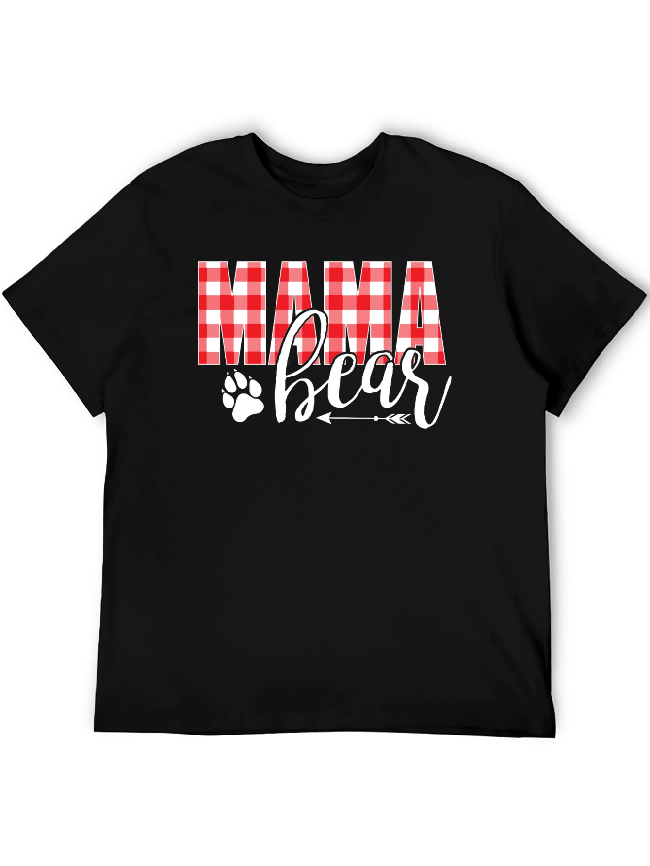 Mama Bear Plaid Graphic Tee - Cute Womens Shirt