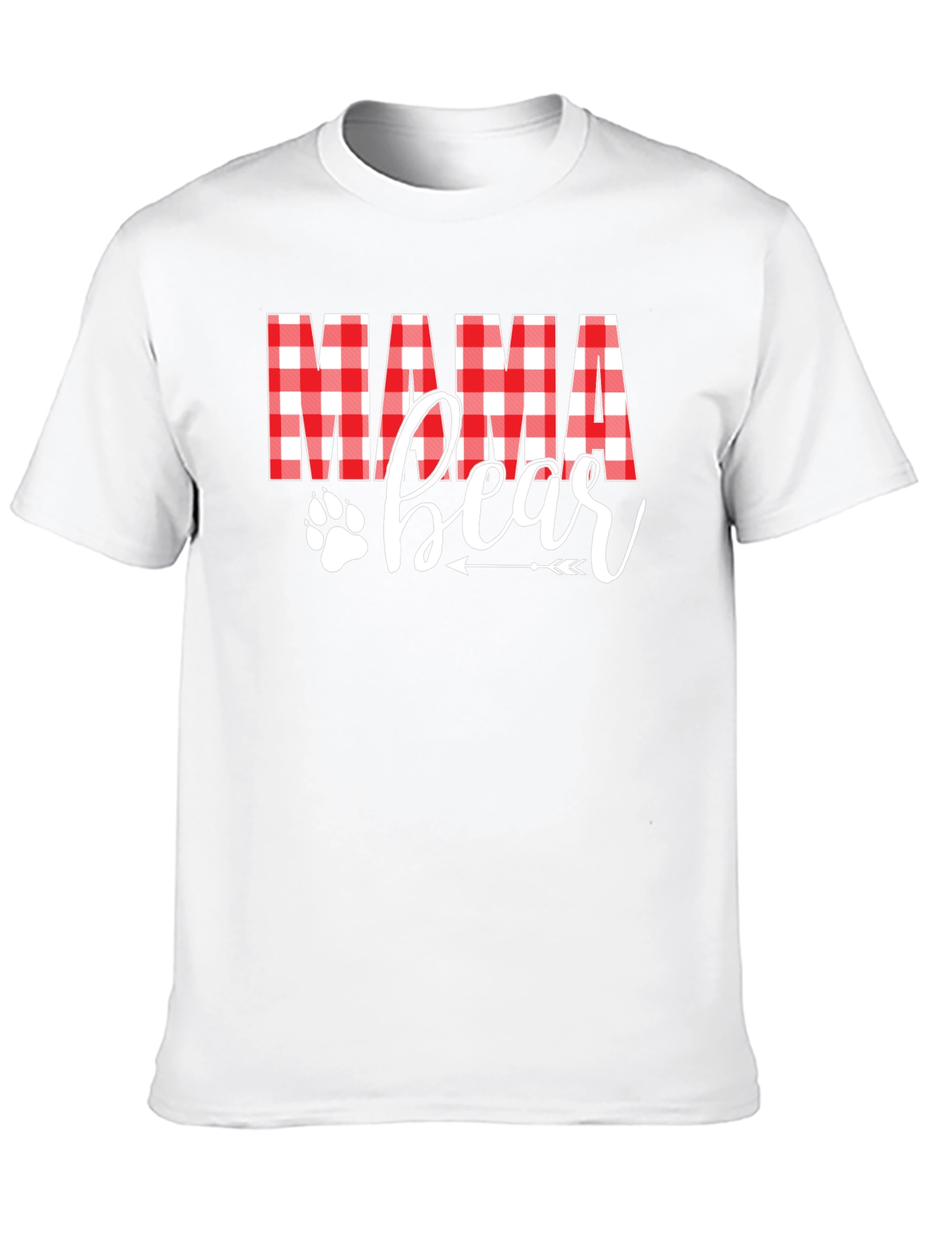 Mama Bear Plaid Graphic Tee - Cute Womens Shirt