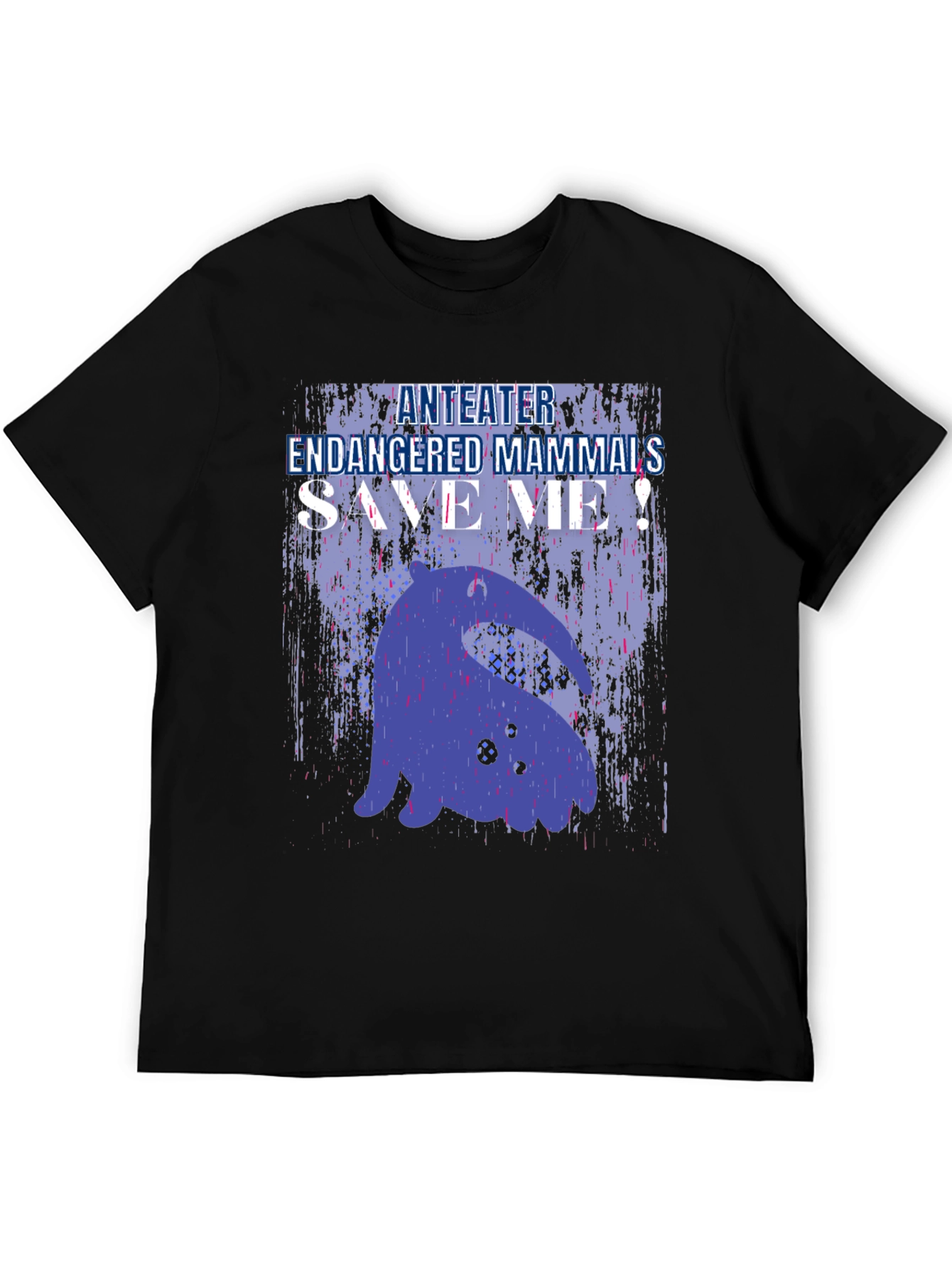 Anteater Endangered Mammals Save Me! Black T-Shirt