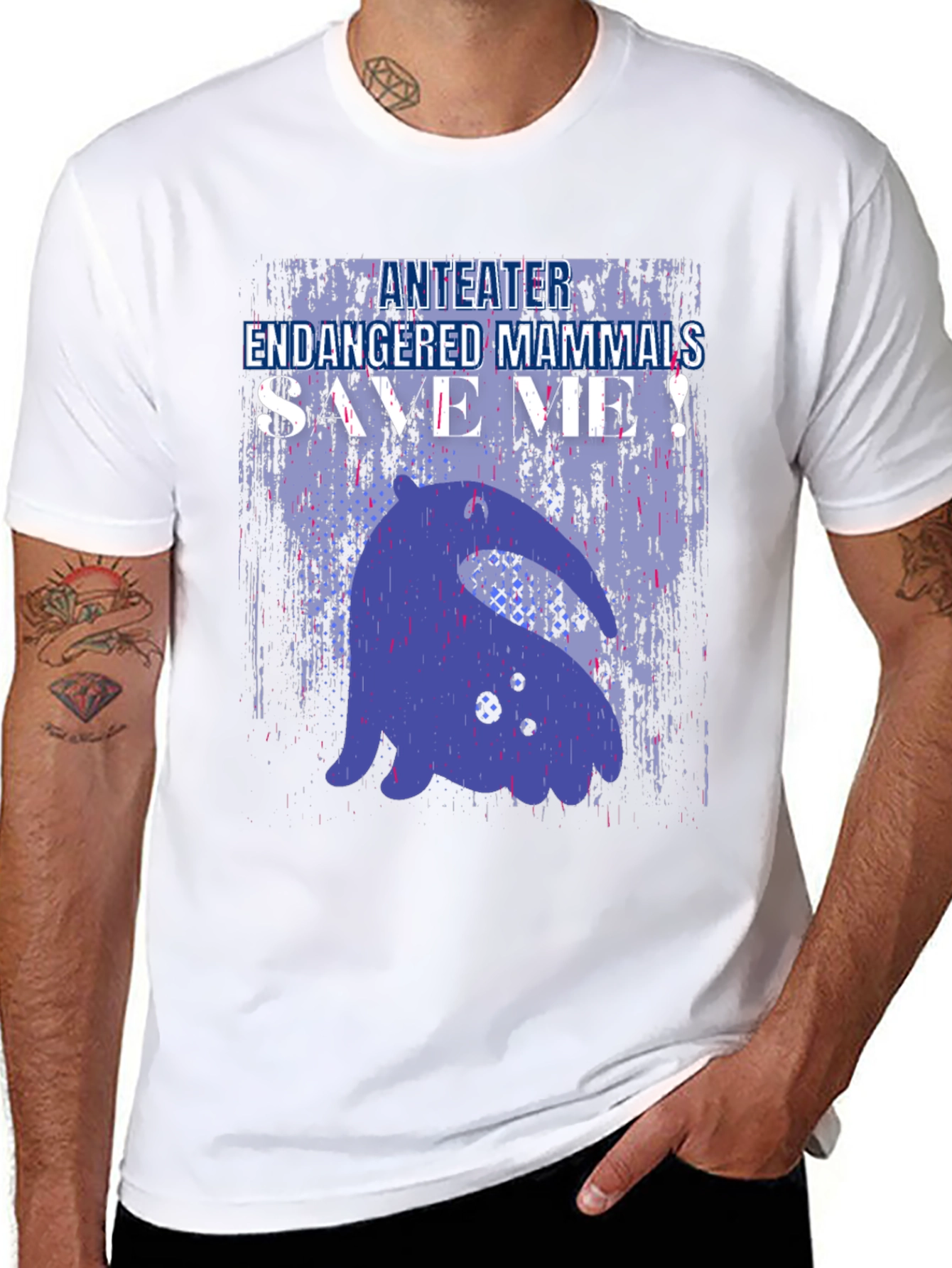 Anteater Endangered Mammals Save Me! Black T-Shirt