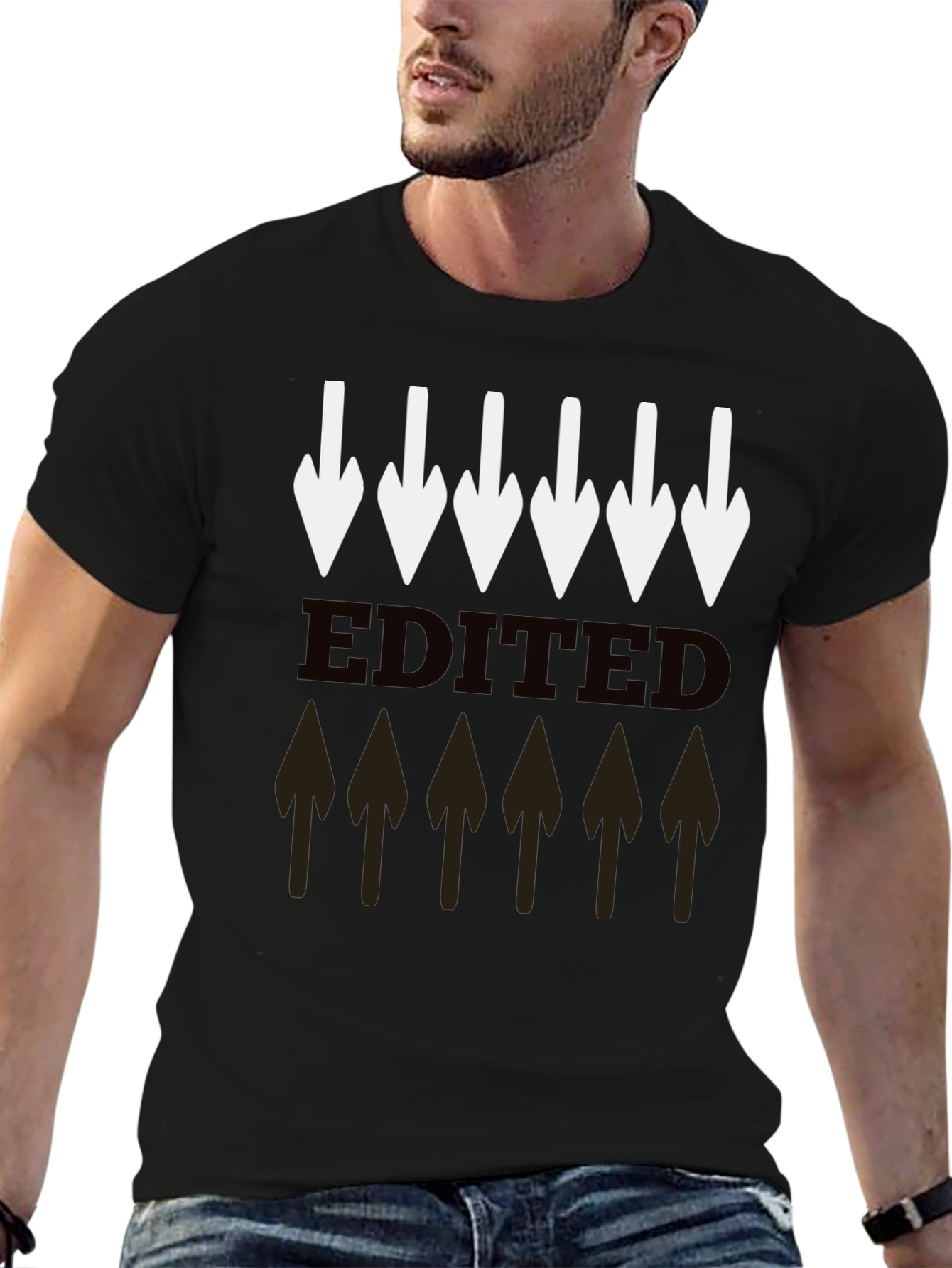 Graphic Arrows T-Shirt - Casual Black Tee