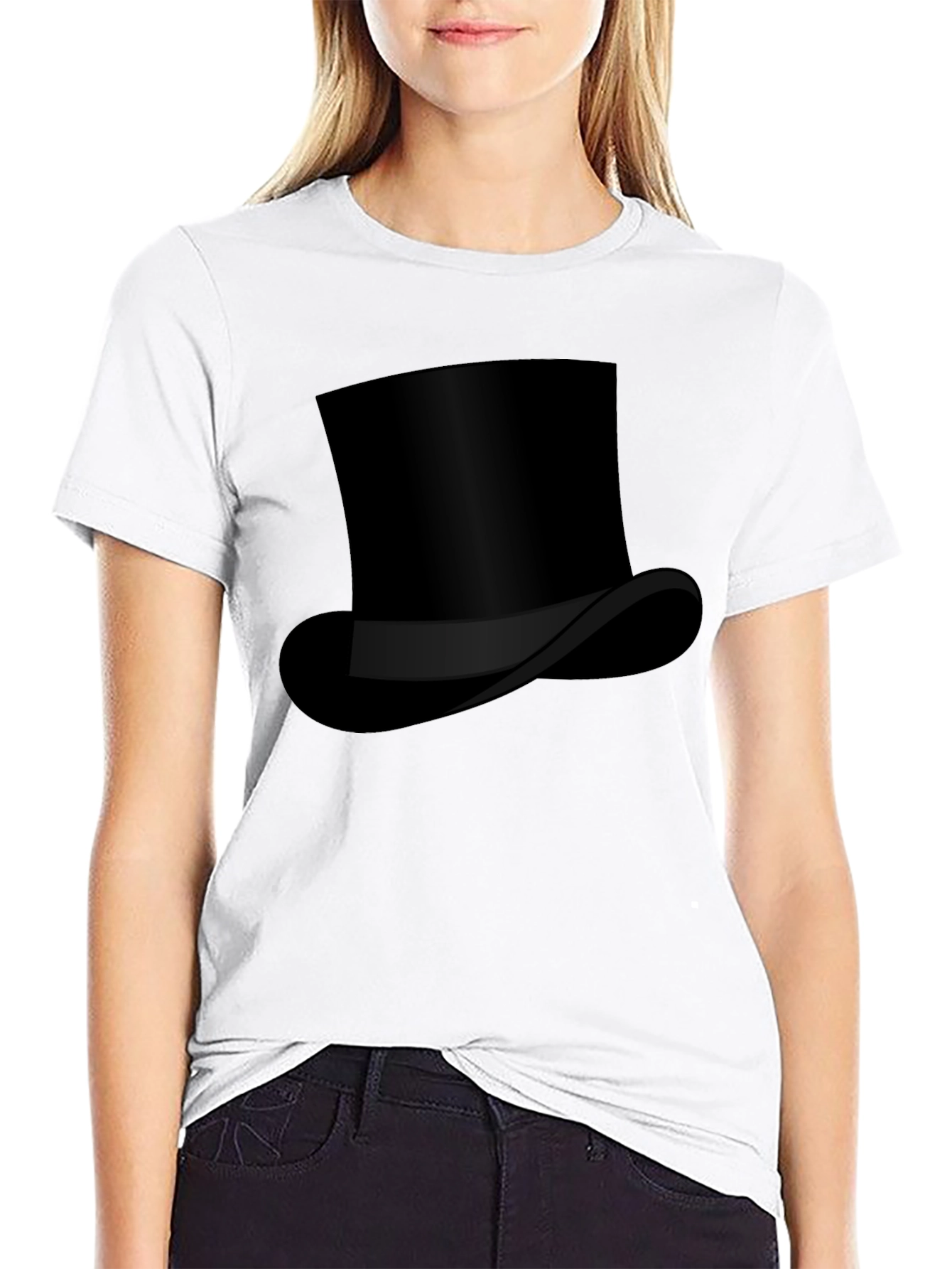 Top Hat Graphic Tee - Classic Style Black T-Shirt