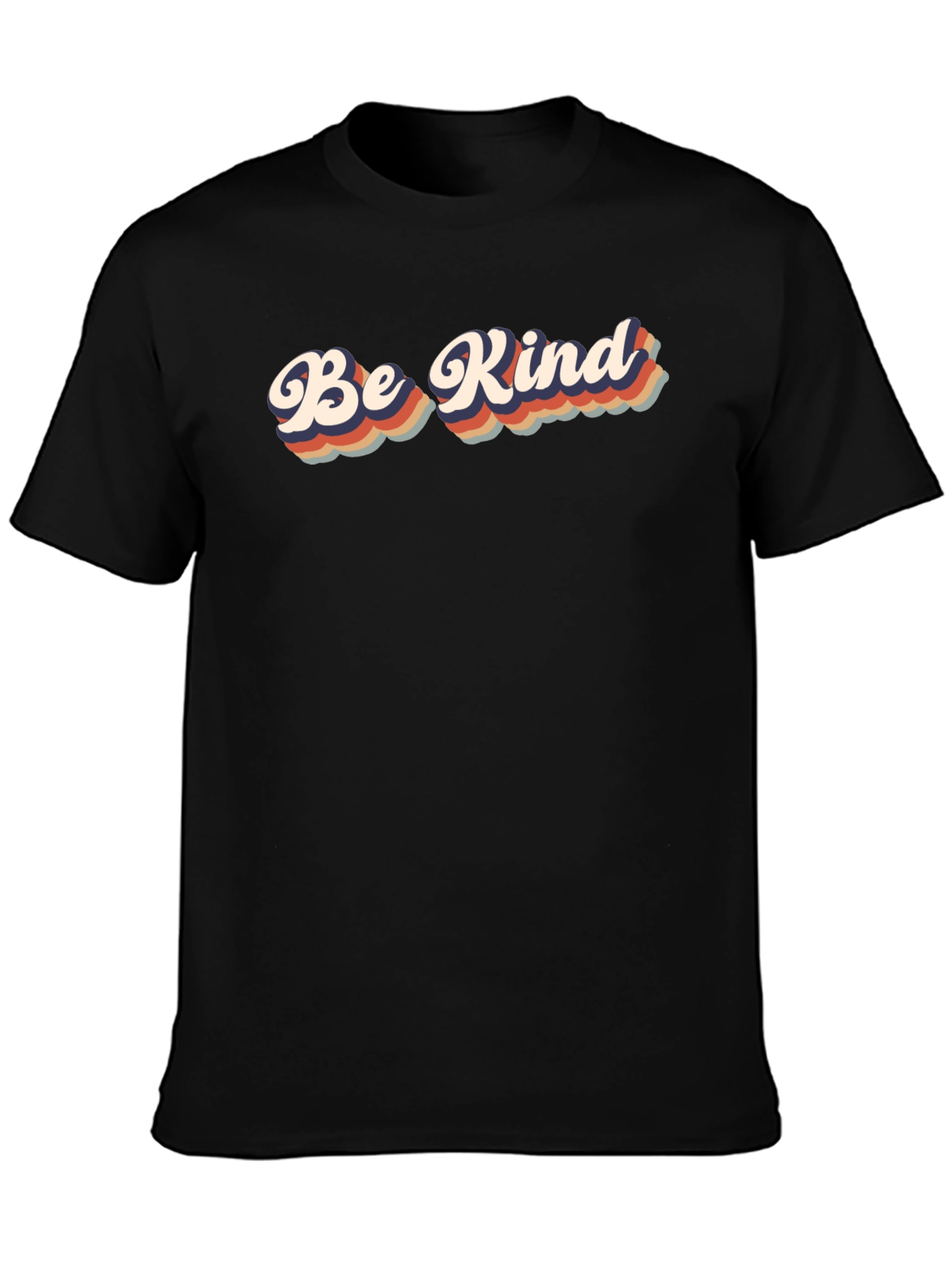 Be Kind Retro Graphic Tee - Soft Black T-Shirt