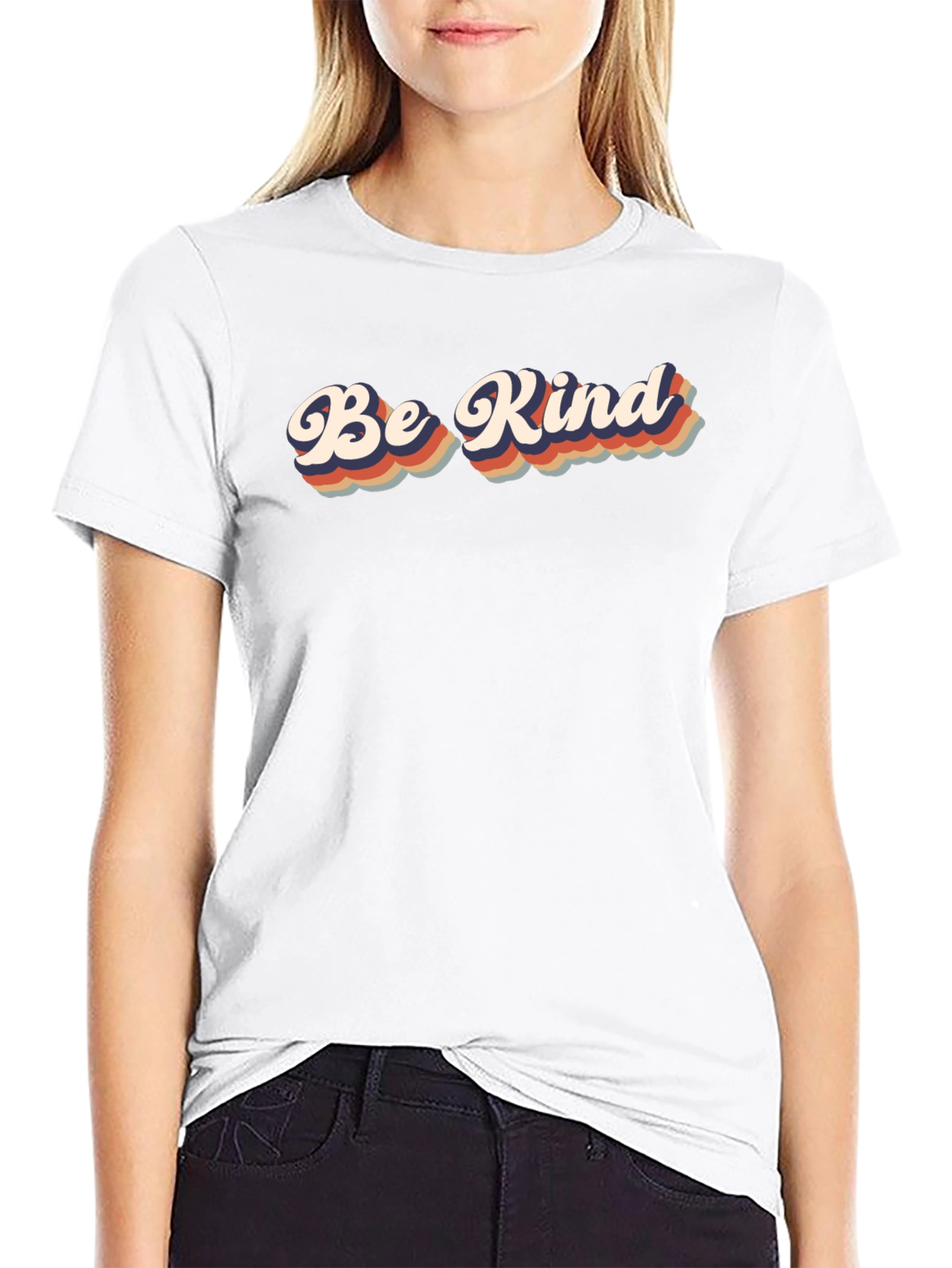 Be Kind Retro Graphic Tee - Soft Black T-Shirt