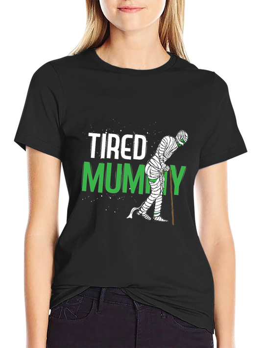 Tired Mummy Graphic T-Shirt - Halloween Costume Tee