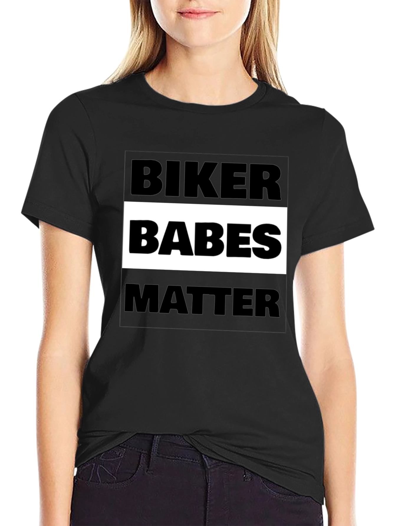 Biker Babes Matter Graphic Tee - Black Cotton T-Shirt