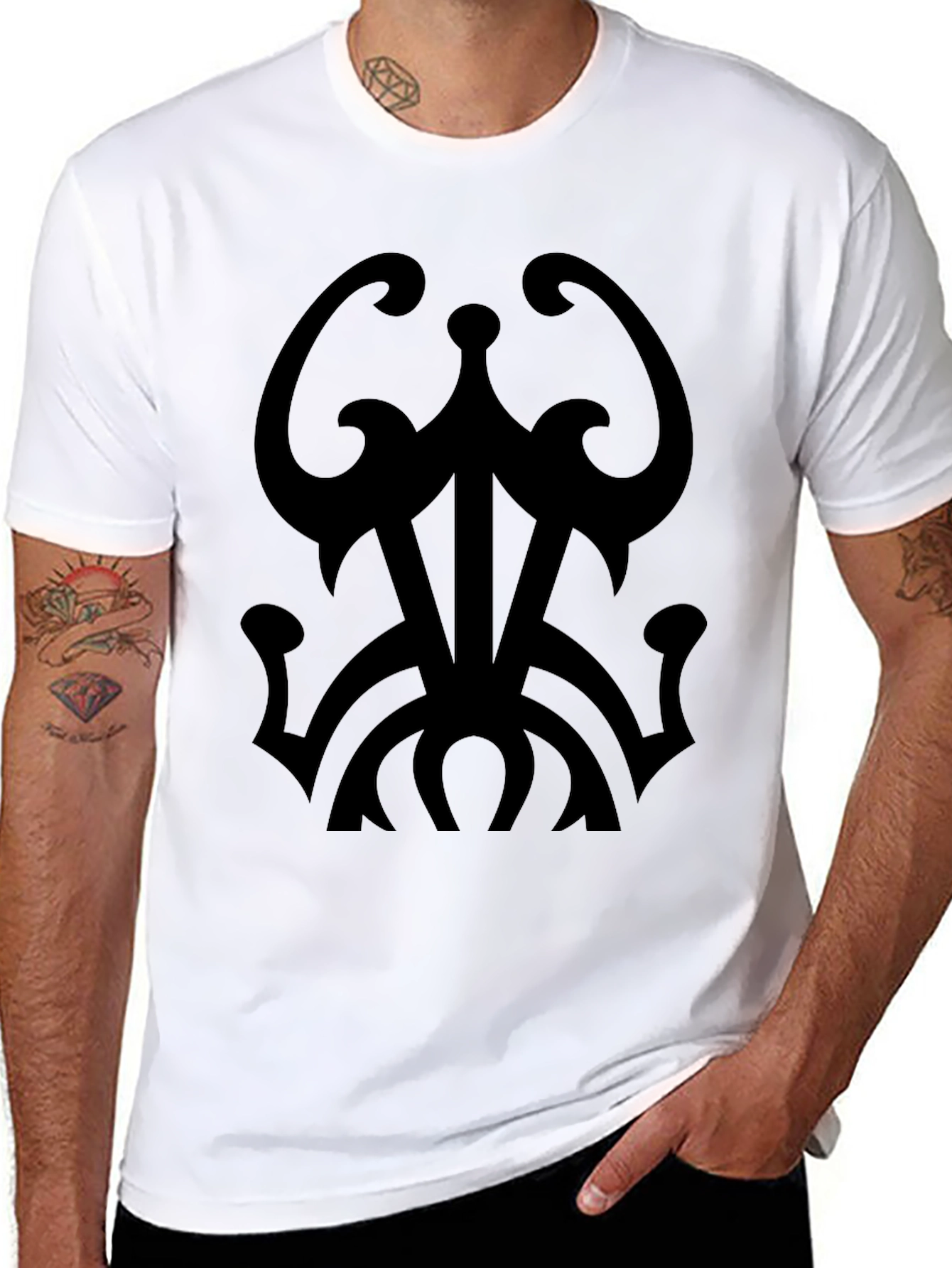 Tribal Design Black T-Shirt