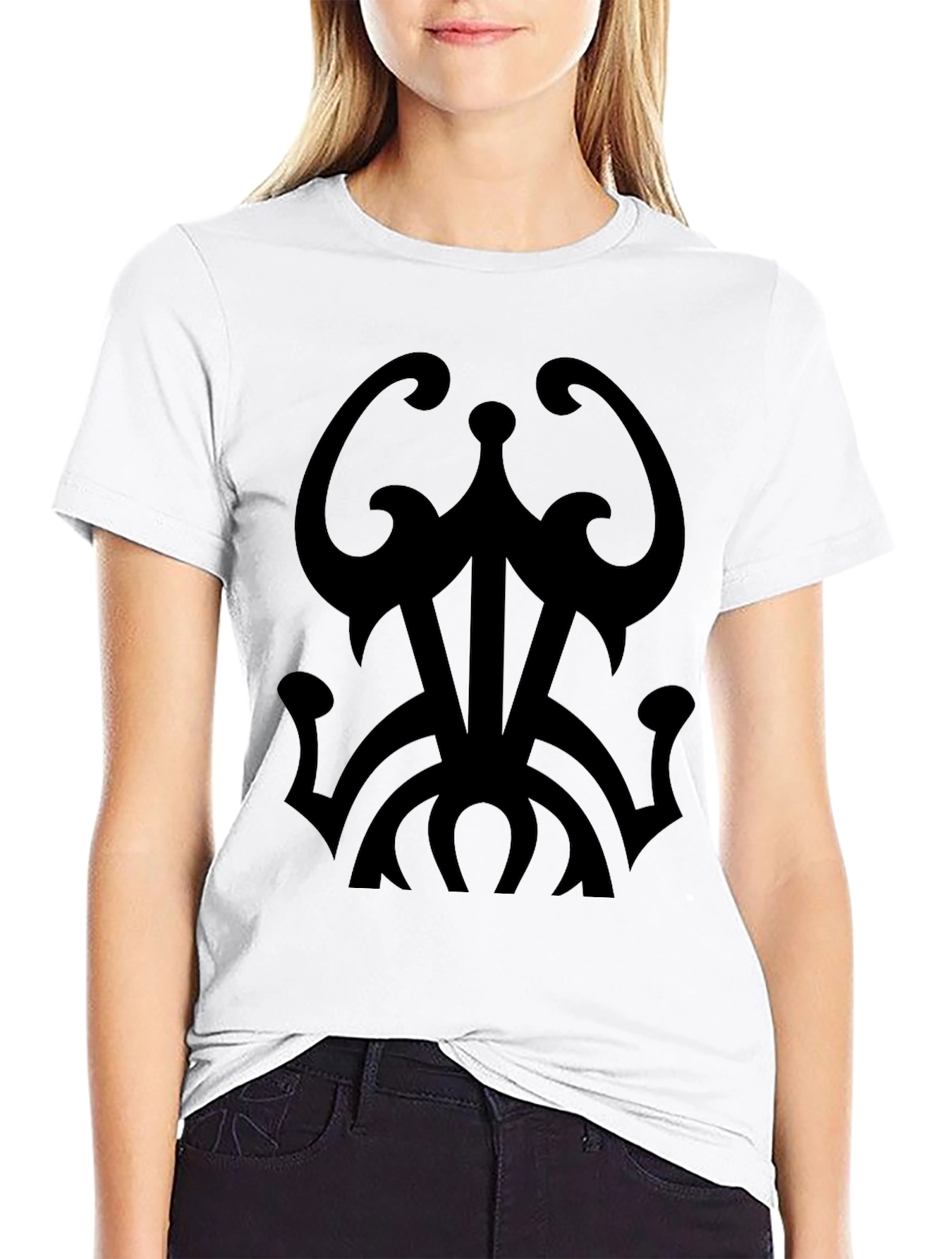 Tribal Design Black T-Shirt