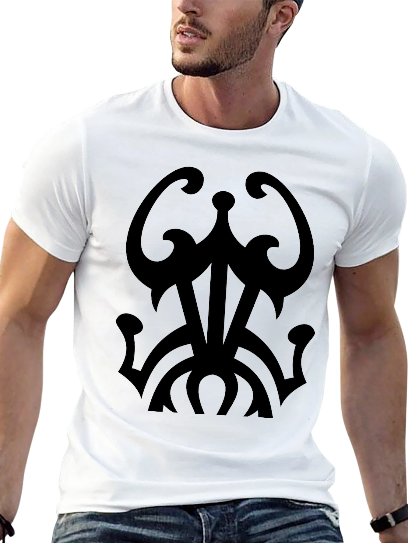 Tribal Design Black T-Shirt
