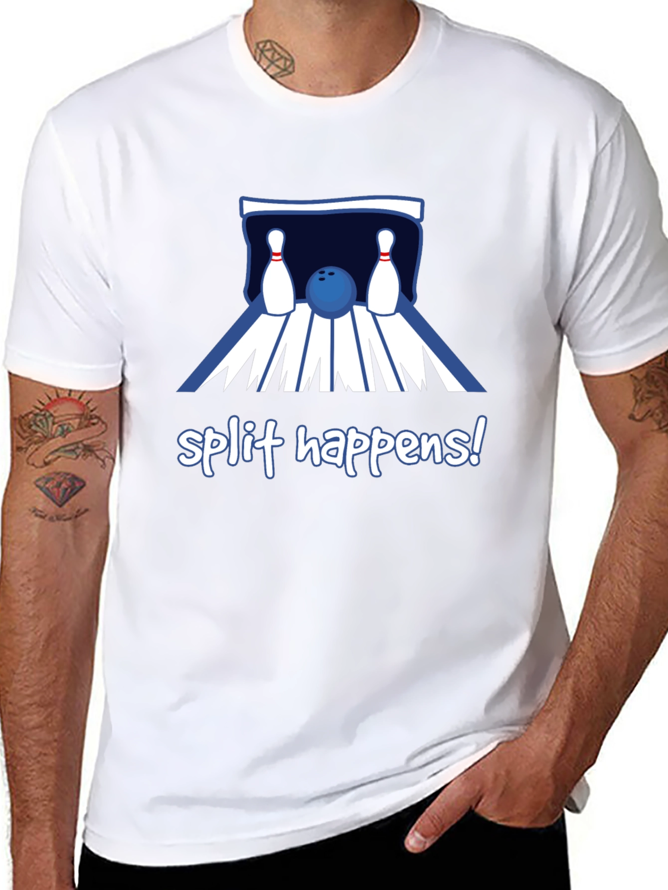 Split Happens Bowling T-Shirt - Black