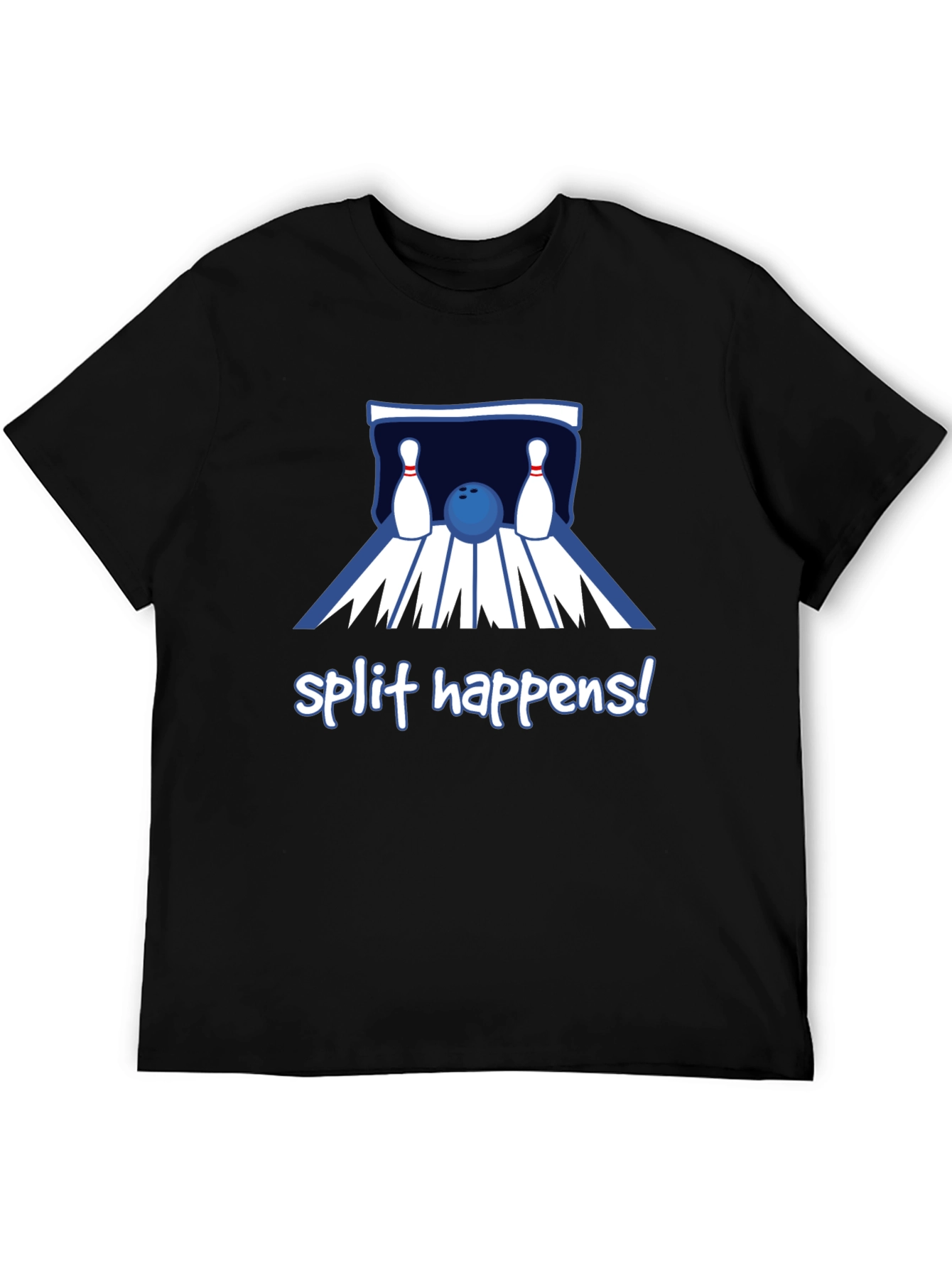 Split Happens Bowling T-Shirt - Black