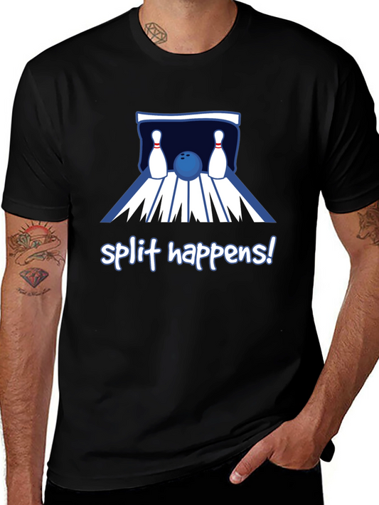 Split Happens Bowling T-Shirt - Black