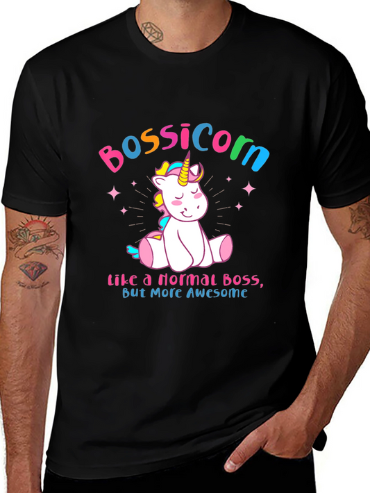 Bossicorn Graphic Tee - Awesome Unicorn Boss T-Shirt