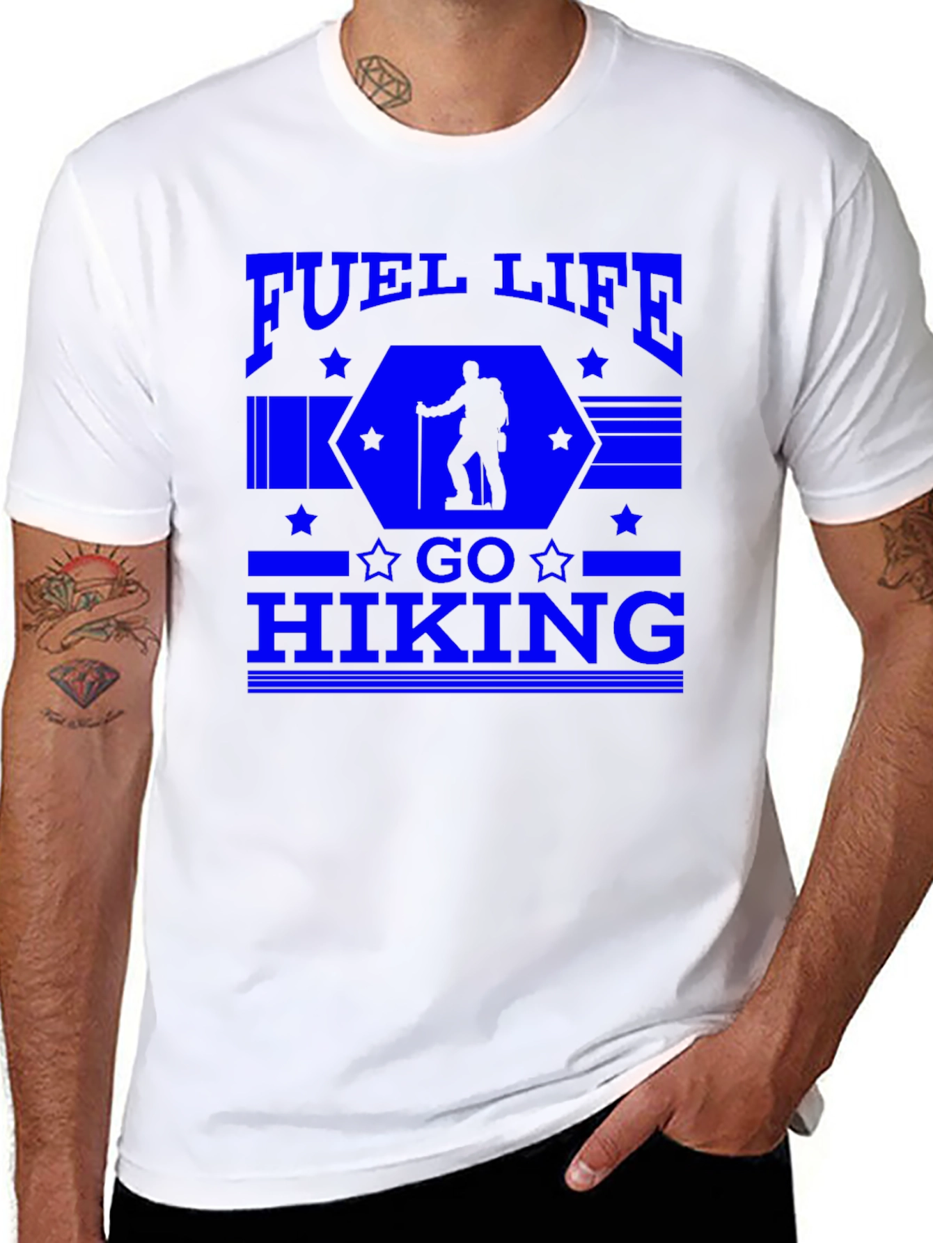 Fuel Life Go Hiking Mens Black T-Shirt