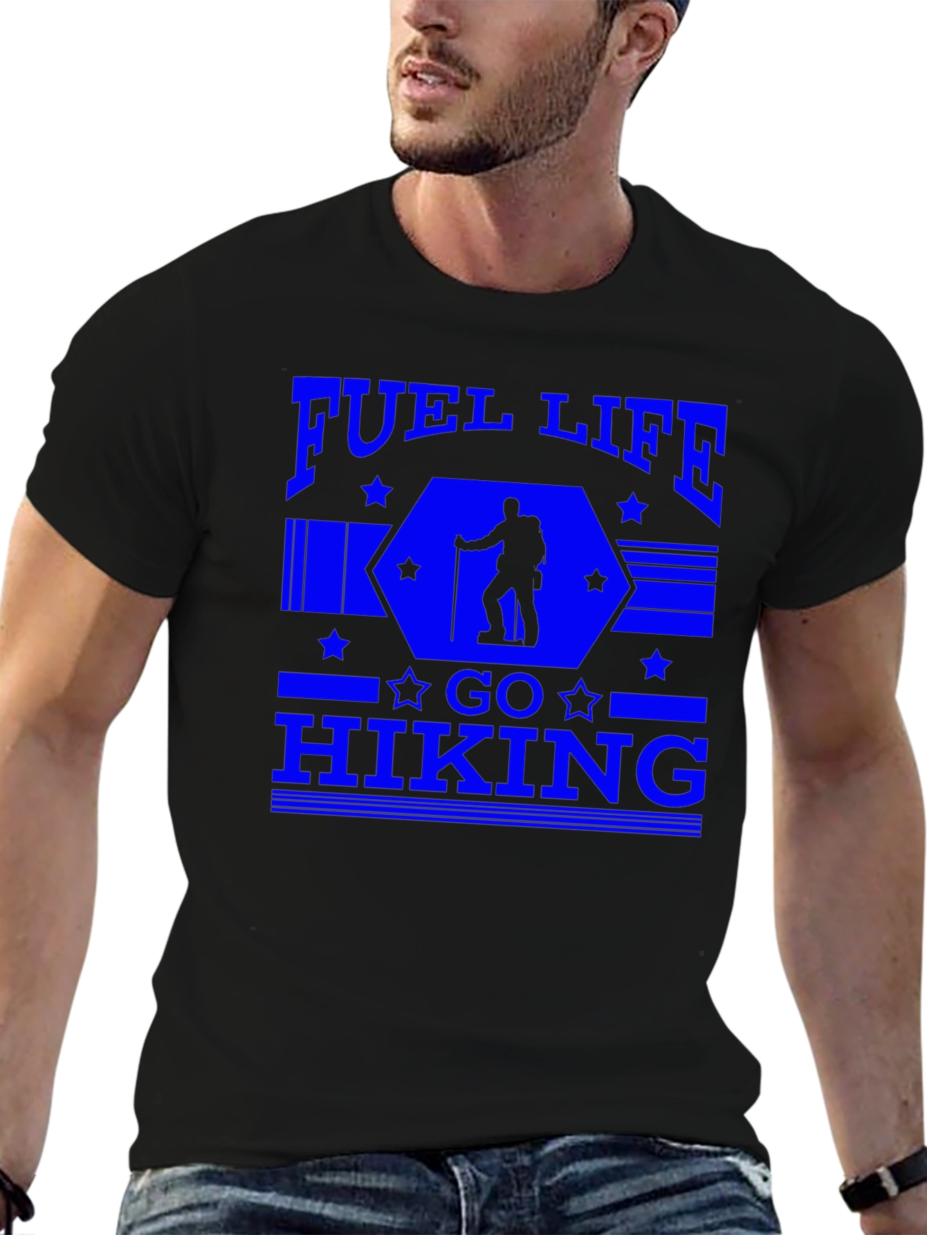 Fuel Life Go Hiking Mens Black T-Shirt