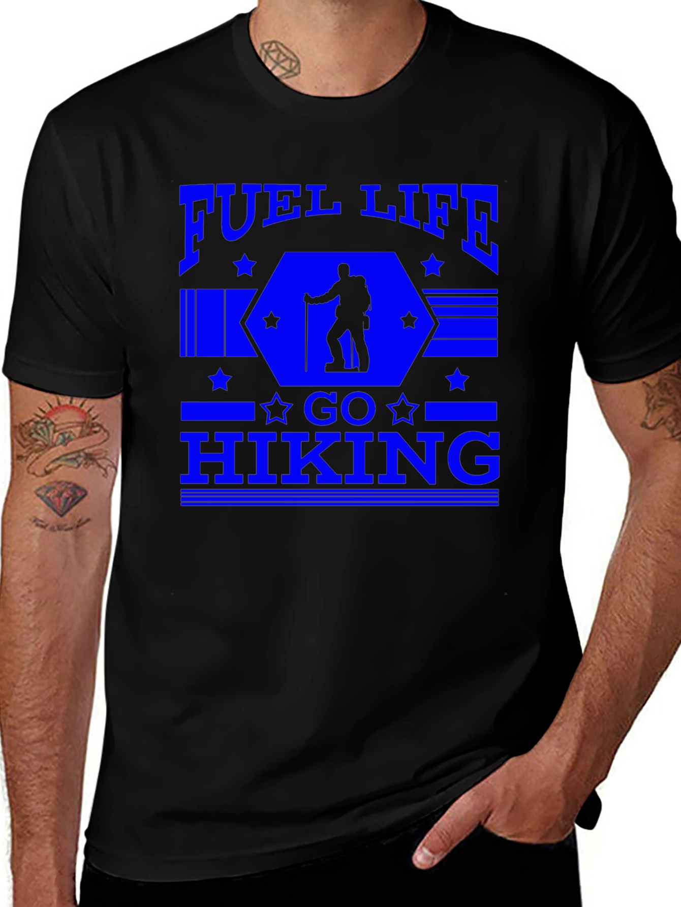 Fuel Life Go Hiking Mens Black T-Shirt