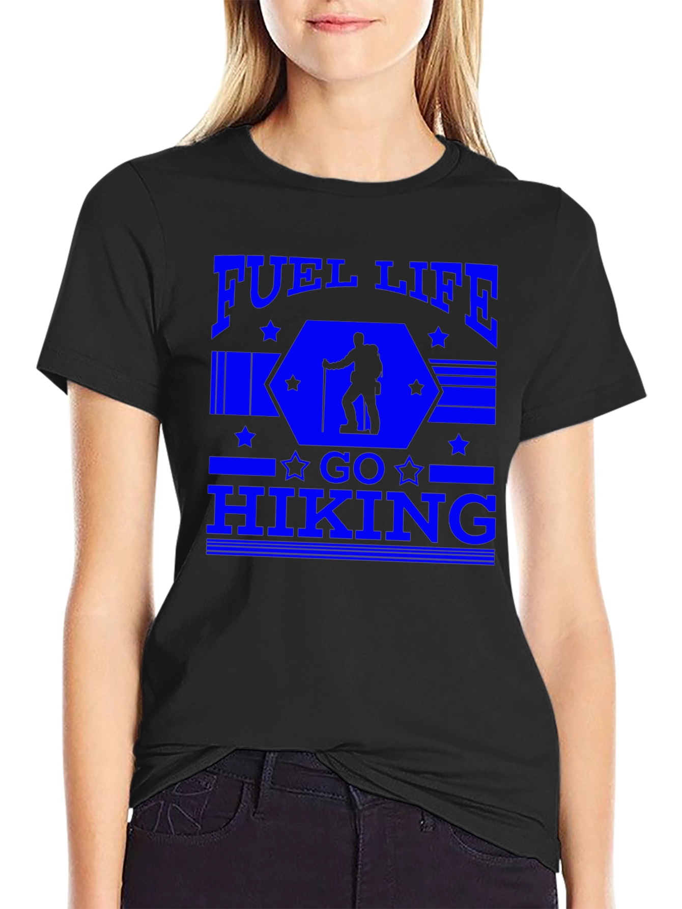 Fuel Life Go Hiking Mens Black T-Shirt