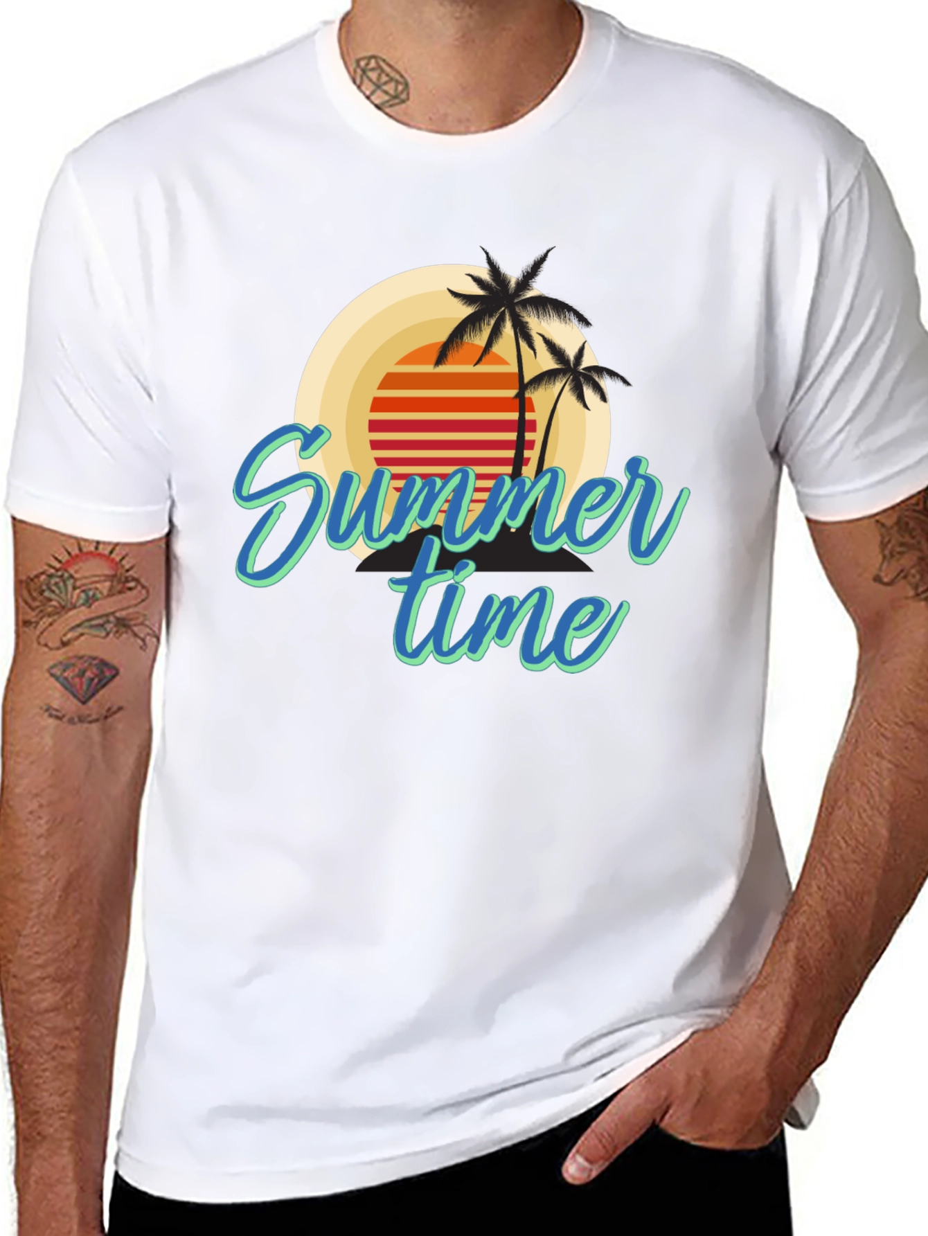 Summer Time Palm Tree Graphic Tee