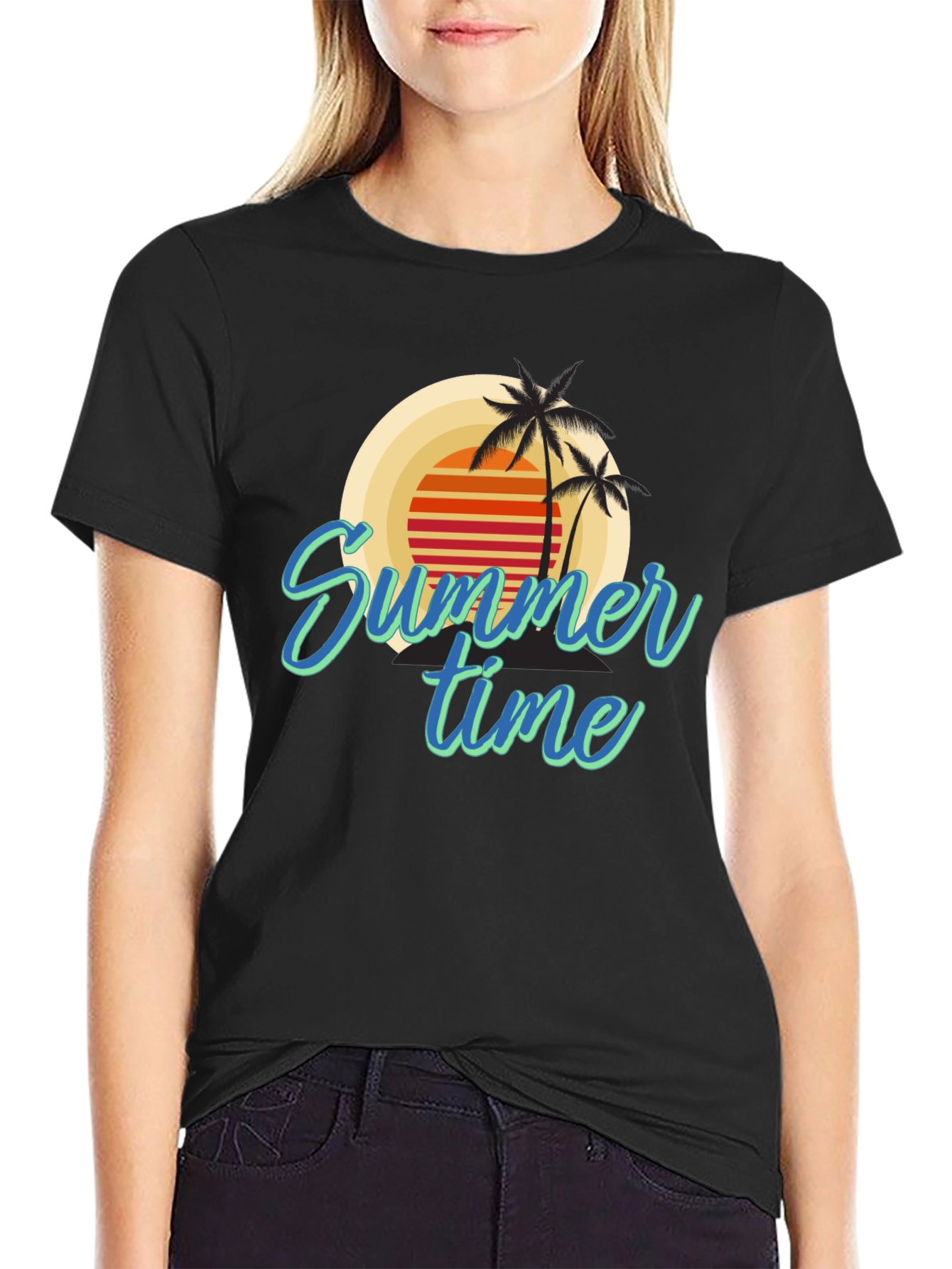 Summer Time Palm Tree Graphic Tee