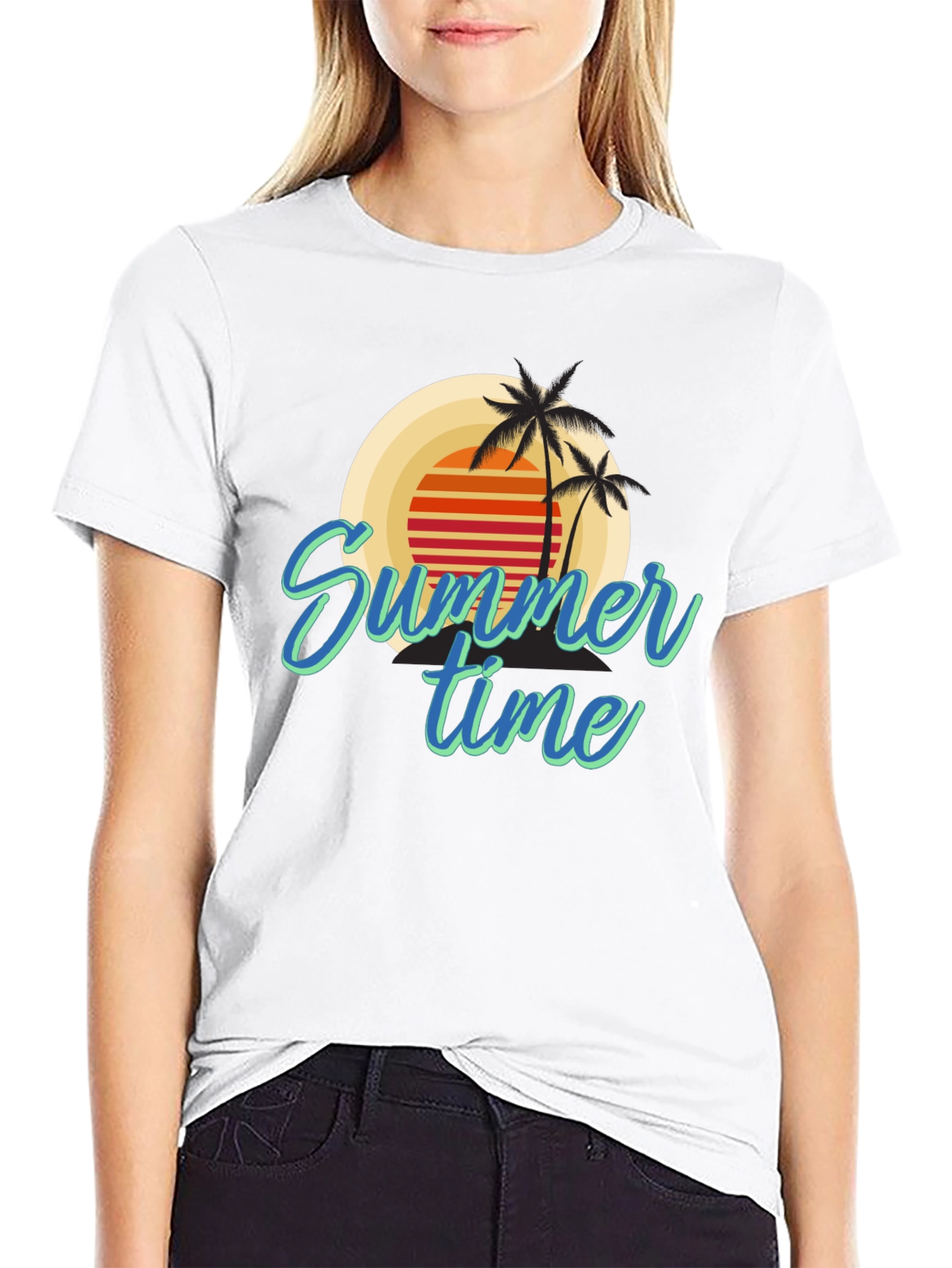 Summer Time Palm Tree Graphic Tee