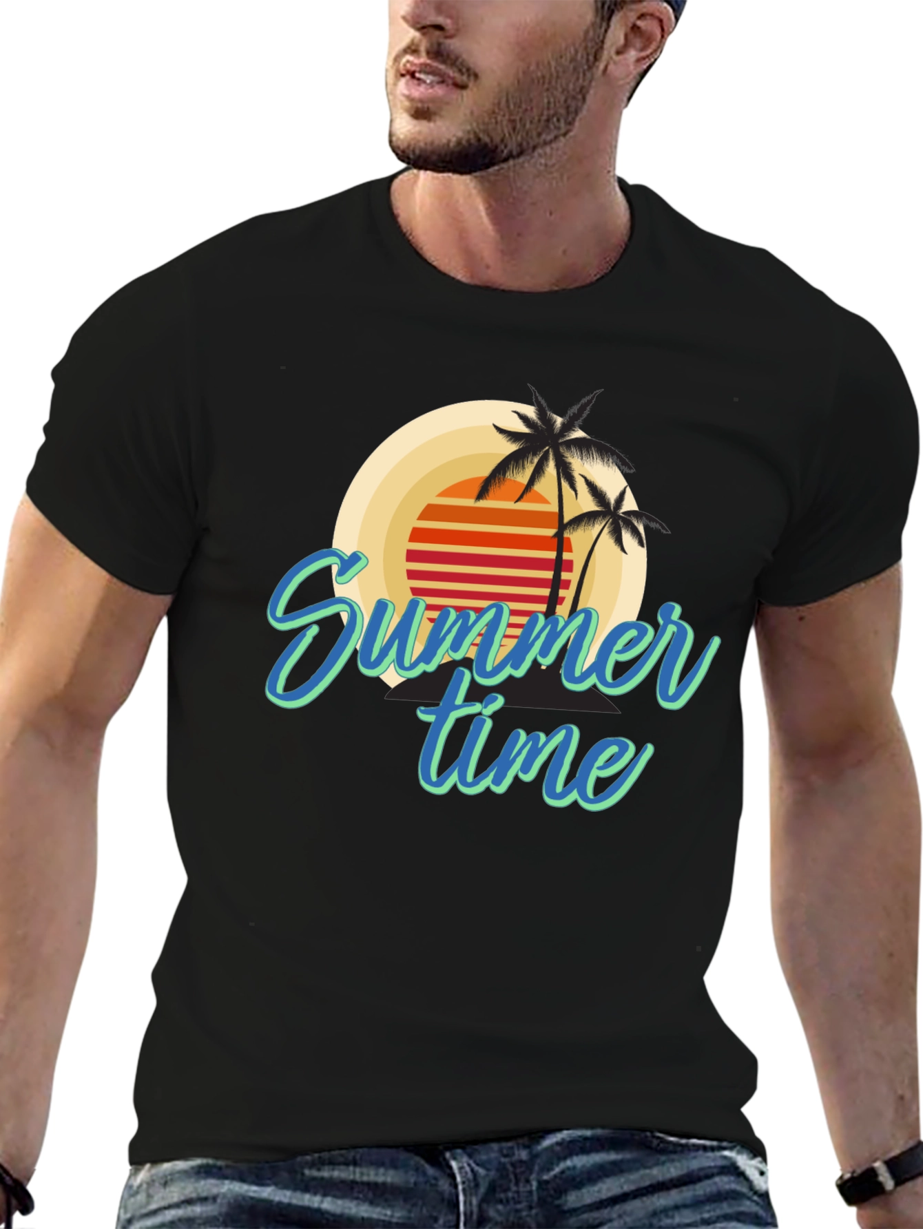 Summer Time Palm Tree Graphic Tee