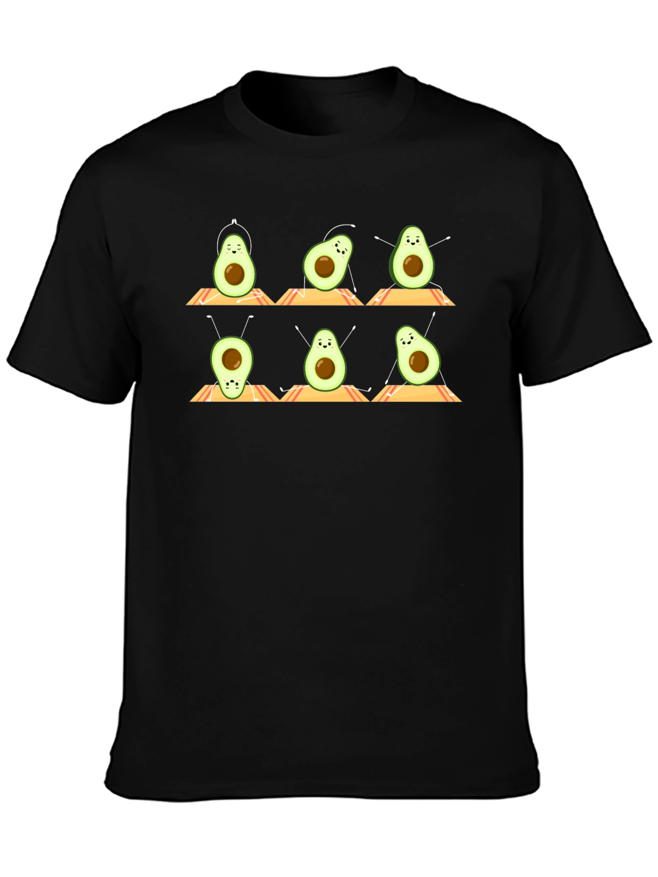 Yoga Avocado T-Shirt - Relaxed Fit Black
