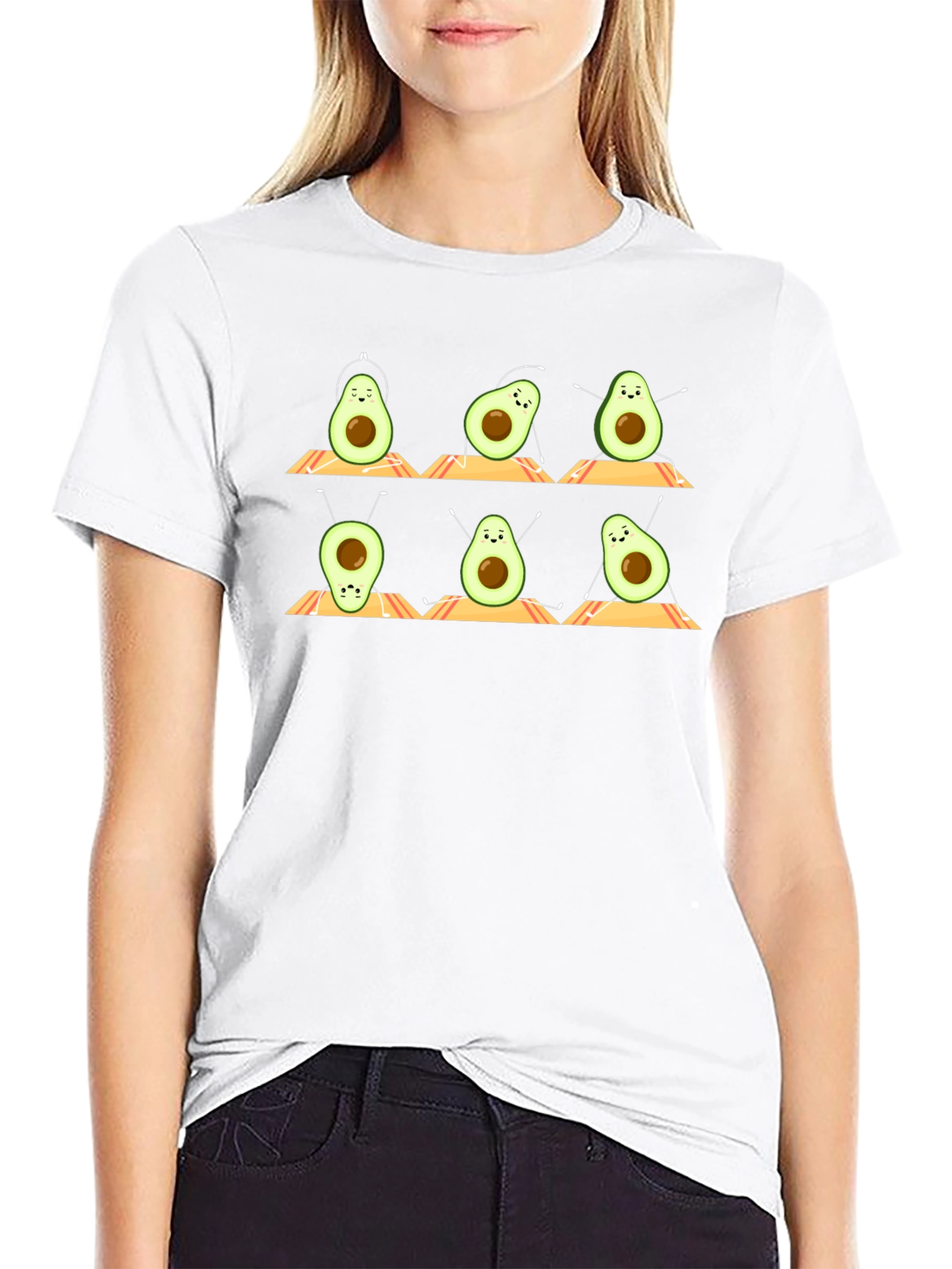 Yoga Avocado T-Shirt - Relaxed Fit Black