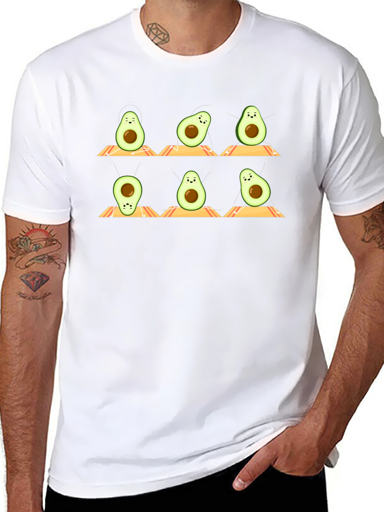 Yoga Avocado T-Shirt - Relaxed Fit Black