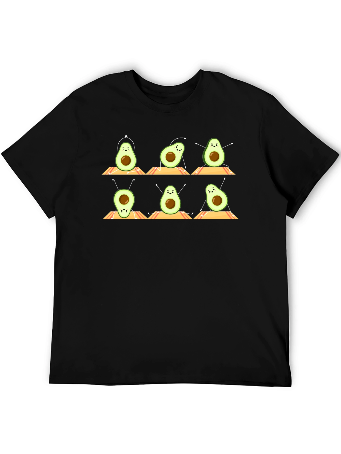 Yoga Avocado T-Shirt - Relaxed Fit Black