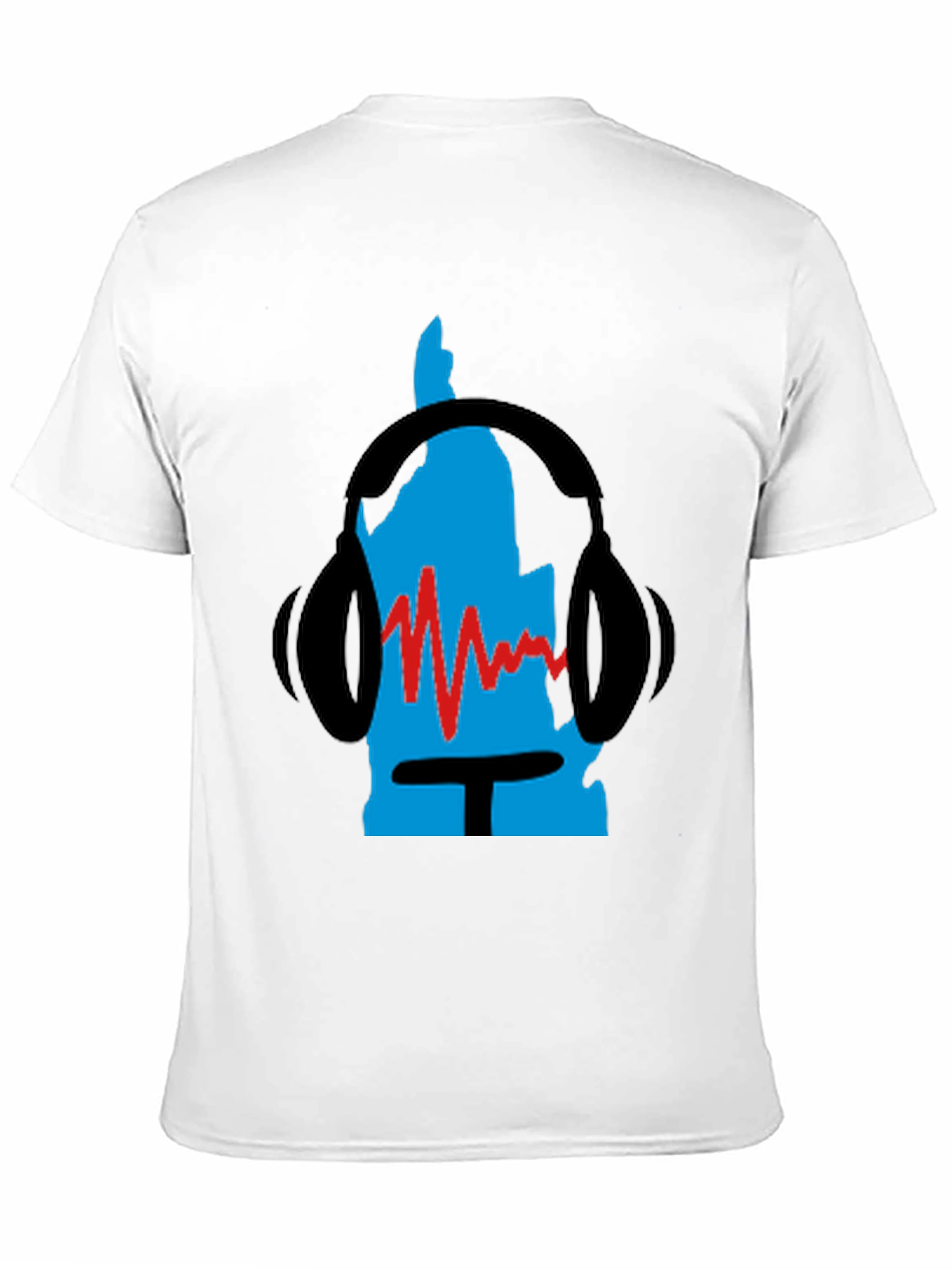 Retro Music Headphone Graphic Tee - Black