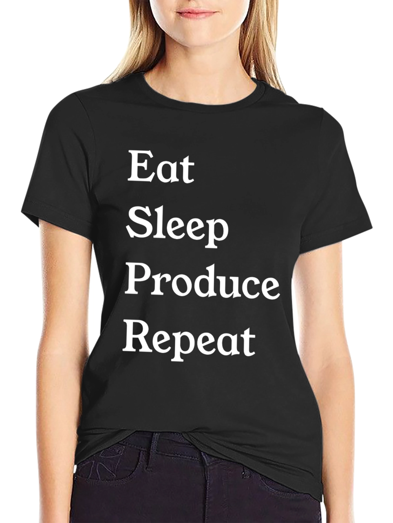 Eat Sleep Produce Repeat T-Shirt - Black Cotton Tee