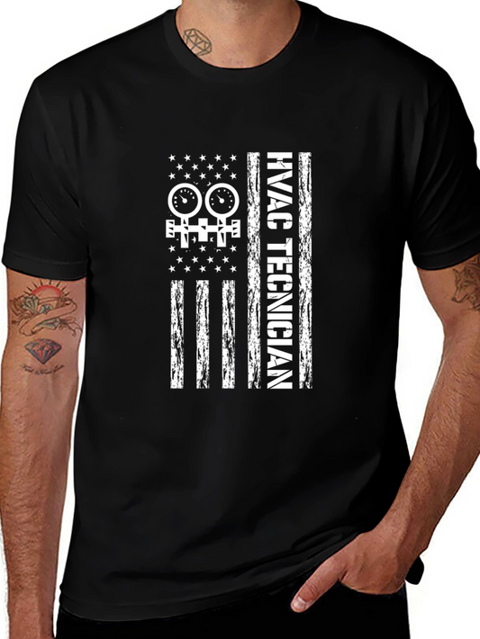 HVAC Technician American Flag T-Shirt