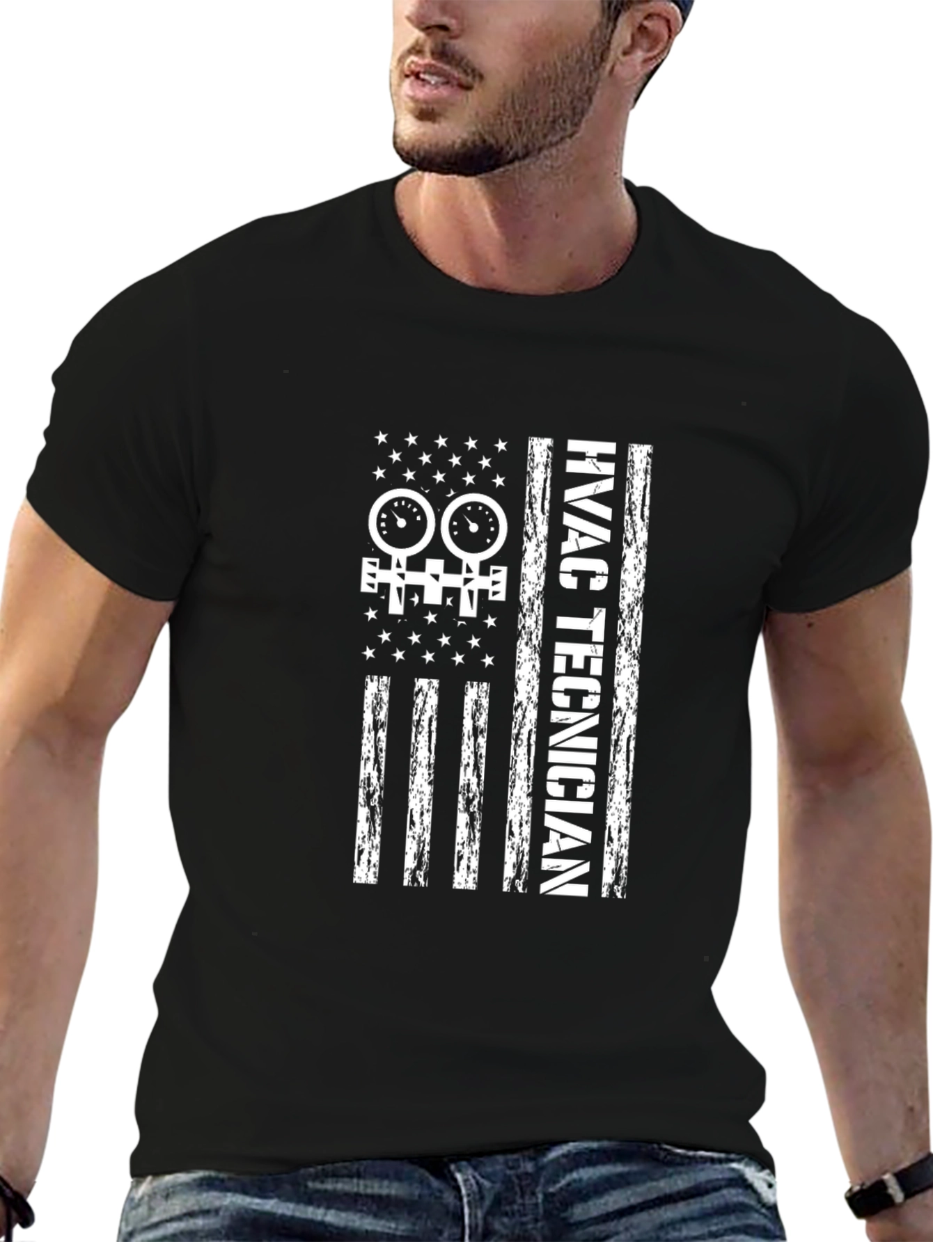 HVAC Technician American Flag T-Shirt