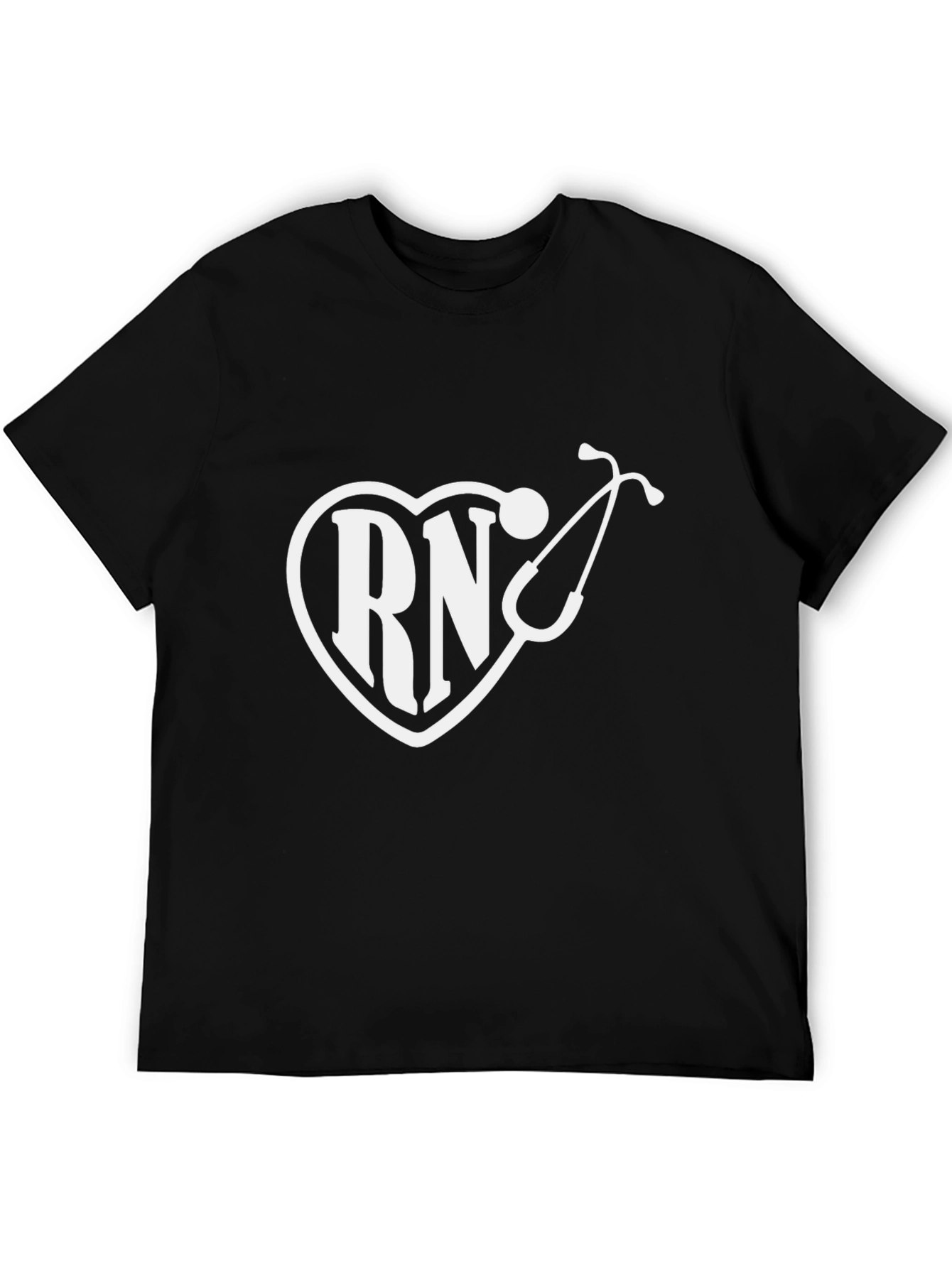 RN Heart Stethoscope Graphic T-Shirt - Black
