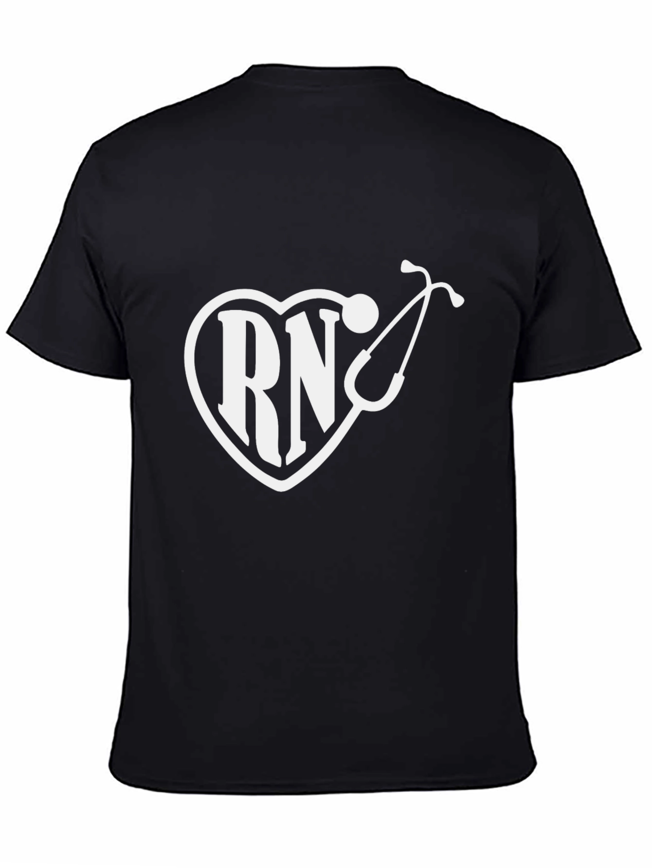 RN Heart Stethoscope Graphic T-Shirt - Black