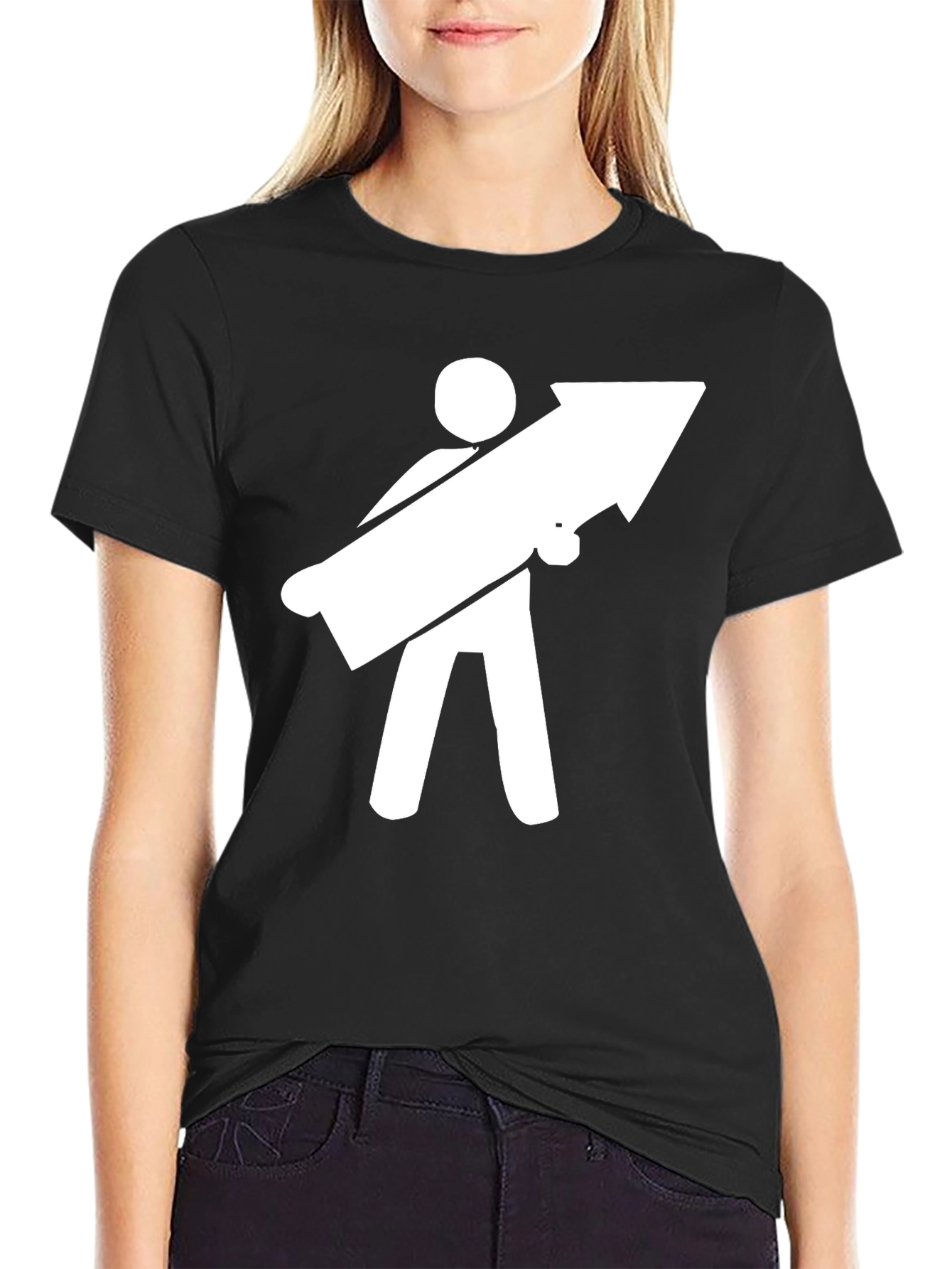 Funny Graphic Tee - Man Carrying Arrow T-Shirt