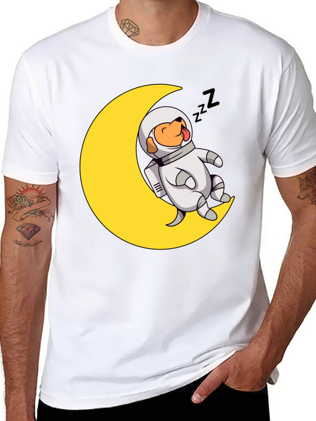 Astronaut Dog on Moon T-Shirt